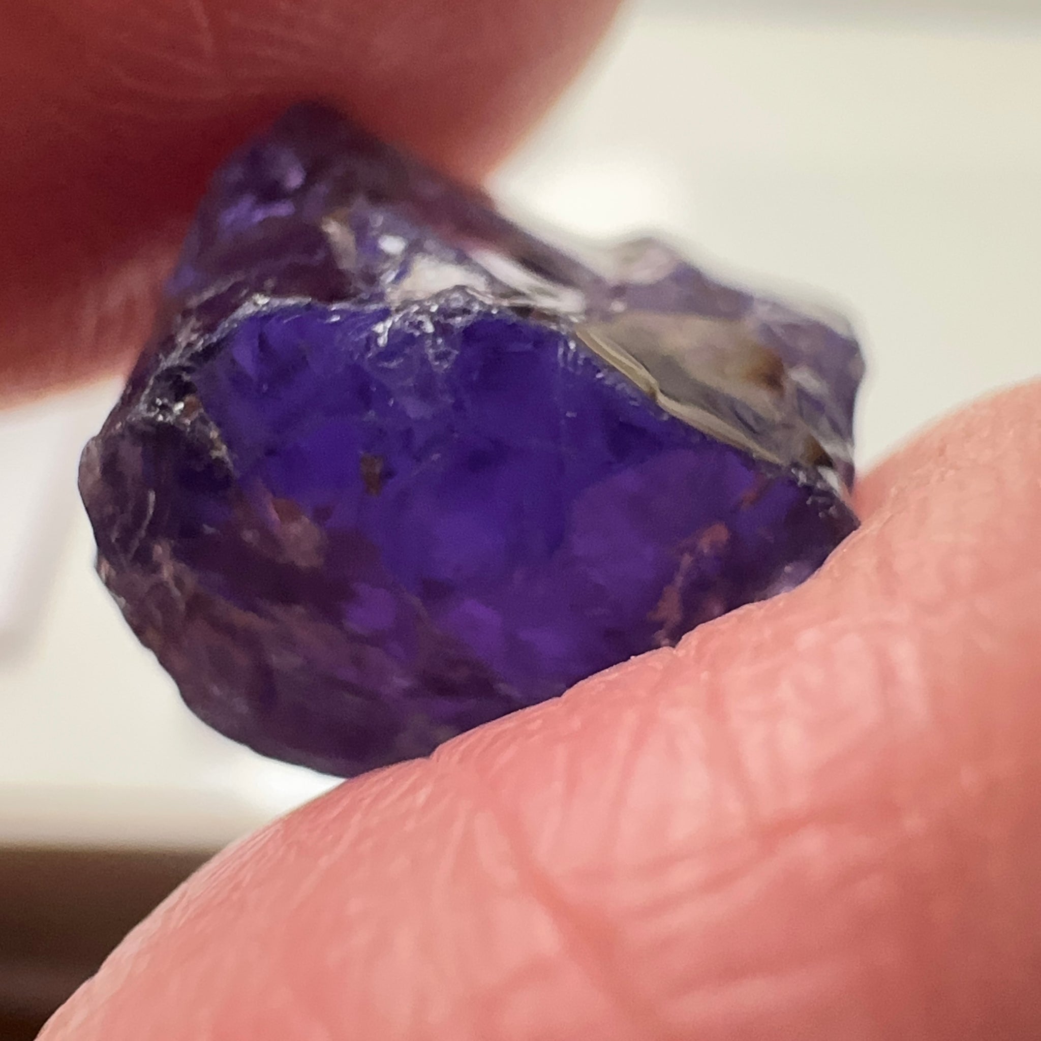 Purple Scapolite Crystal, 12.14ct, Tanzania, Untreated Unheated. Has a dividing crack, will need to be sawed, one side will be vvs-if clean, the other will be the same but will need some inclusions on the outside removed.