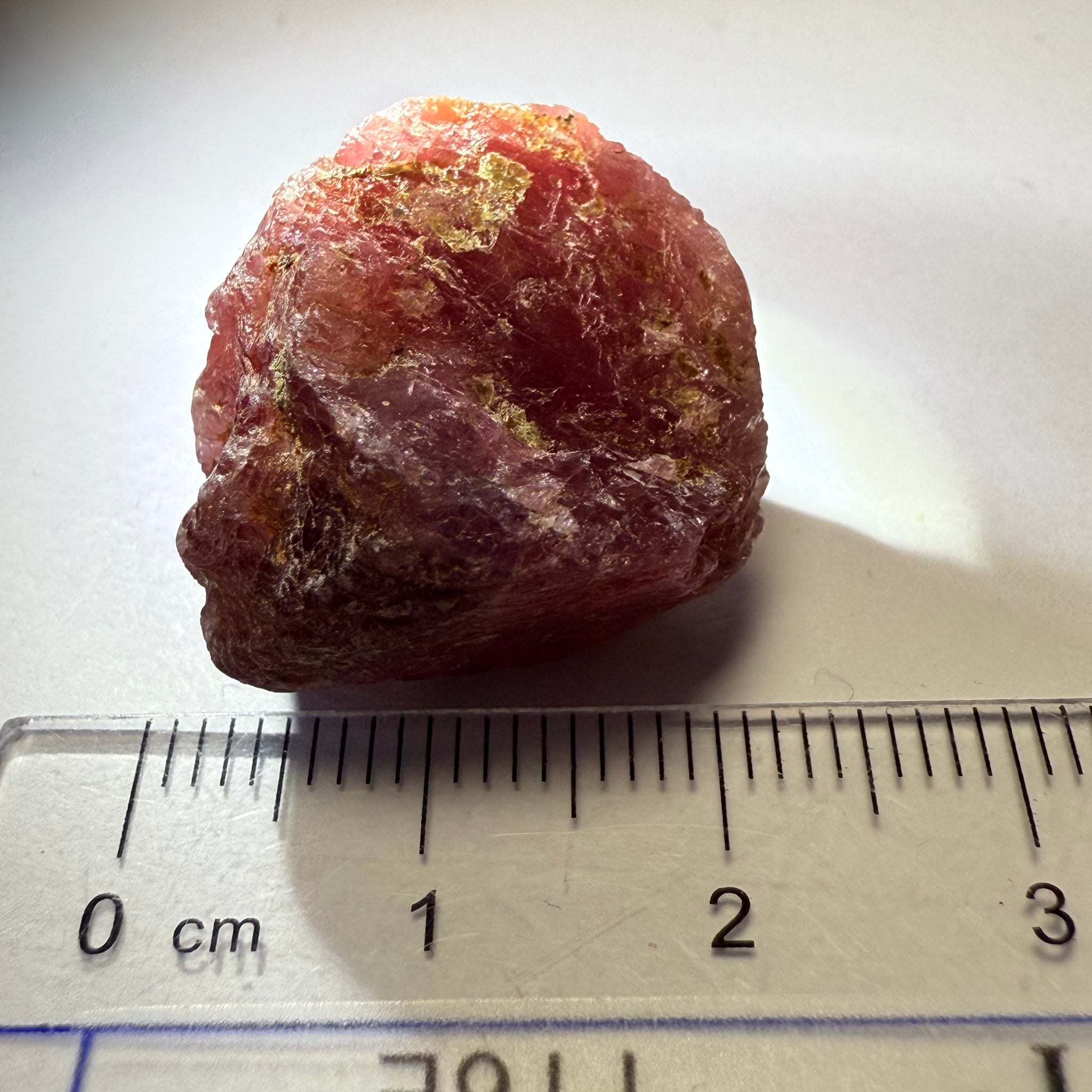 Ruby/Sapphire Crystal, Untreated Unheated, Tanzania, a dab of oil will remove the white dryness on the skin, Translucent, 63.88ct