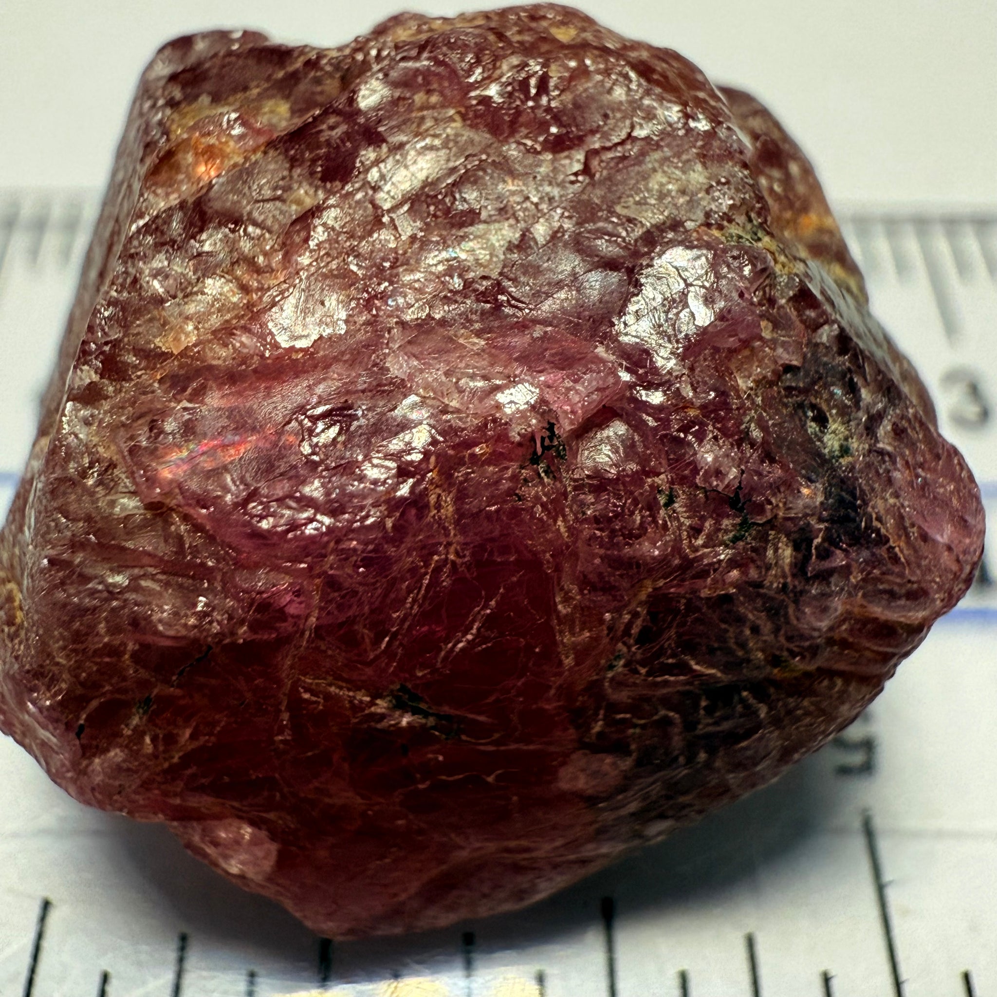 Ruby/Sapphire Crystal, Untreated Unheated, Tanzania, a dab of oil will remove the white dryness on the skin, Translucent, 63.88ct