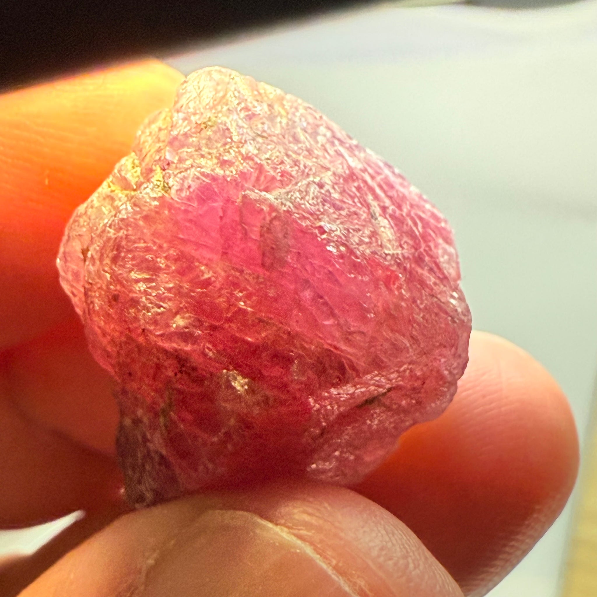 Ruby/Sapphire Crystal, Untreated Unheated, Tanzania, a dab of oil will remove the white dryness on the skin, Translucent, 63.88ct