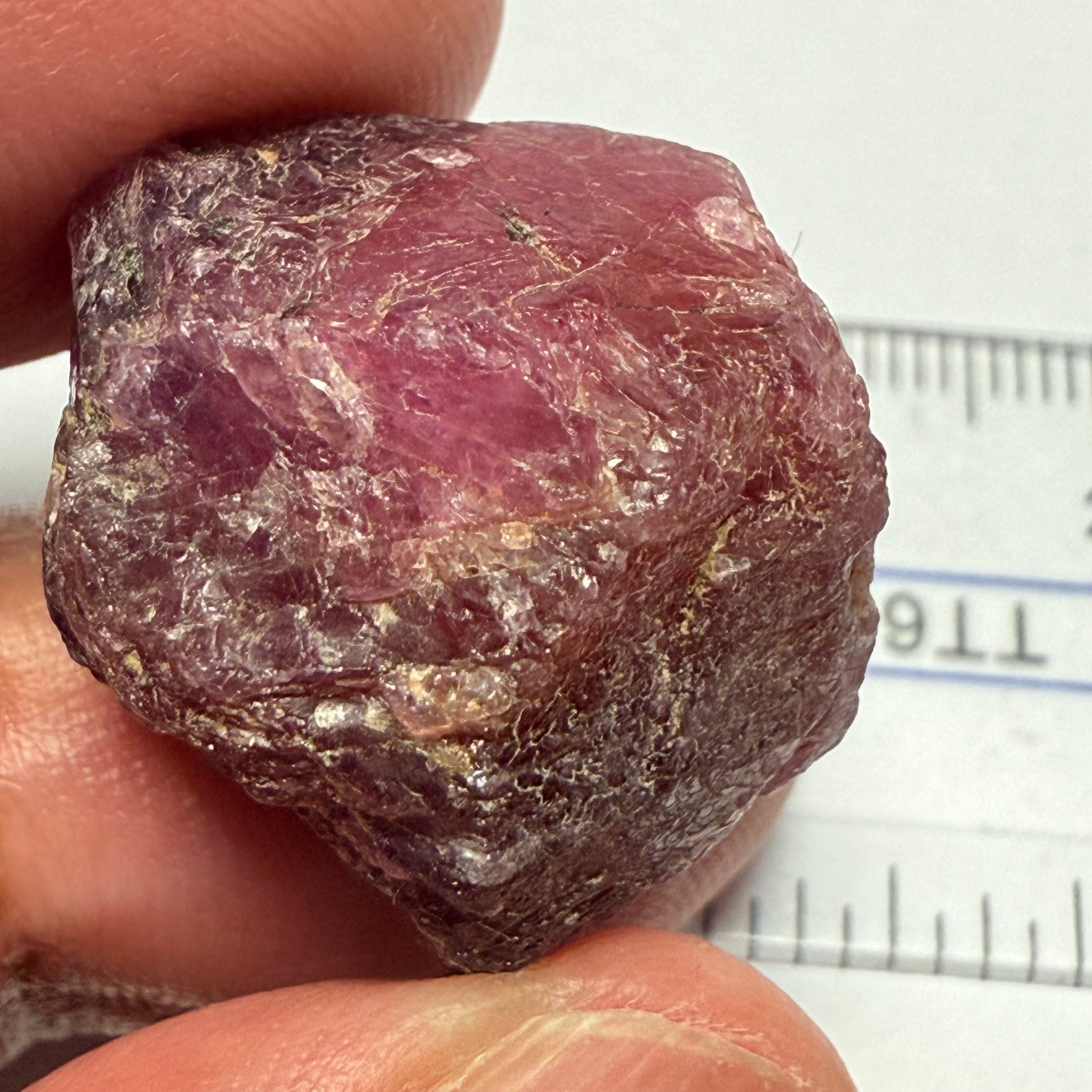 Ruby/Sapphire Crystal, Untreated Unheated, Tanzania, a dab of oil will remove the white dryness on the skin, Translucent, 63.88ct