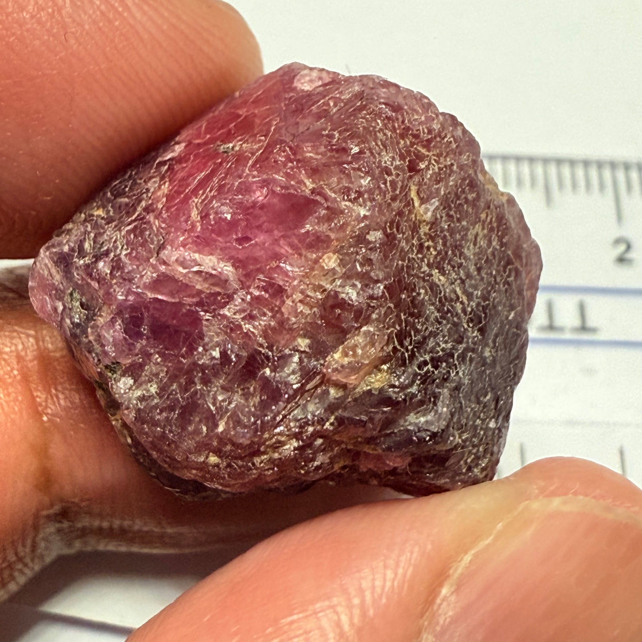 Ruby/Sapphire Crystal, Untreated Unheated, Tanzania, a dab of oil will remove the white dryness on the skin, Translucent, 63.88ct