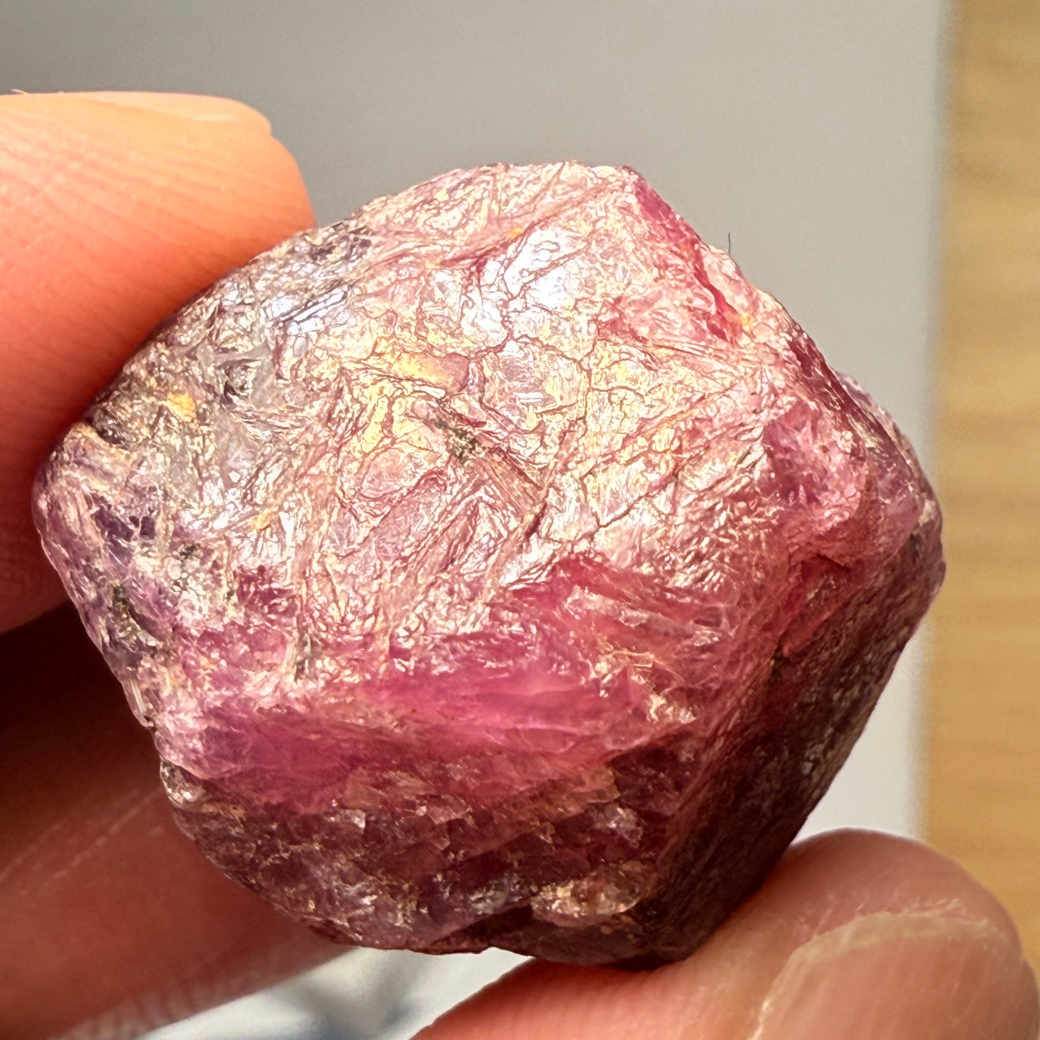 Ruby/Sapphire Crystal, Untreated Unheated, Tanzania, a dab of oil will remove the white dryness on the skin, Translucent, 63.88ct