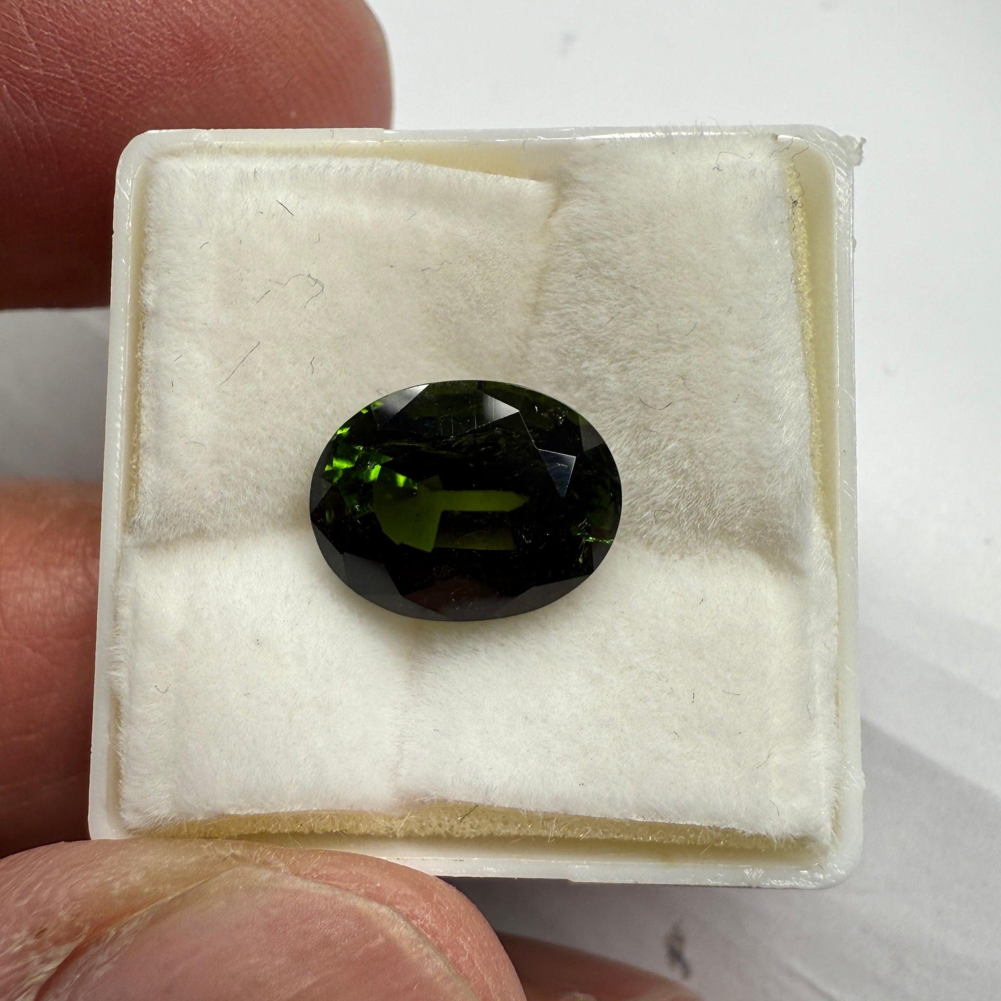 Chrome Tourmaline, 3.81ct, Tanzania, Untreated Unheated, native cut, a little too dark, see pictures, slight inclusions and slight scratches, but priced well if you can use it, photos in different lights as usual.