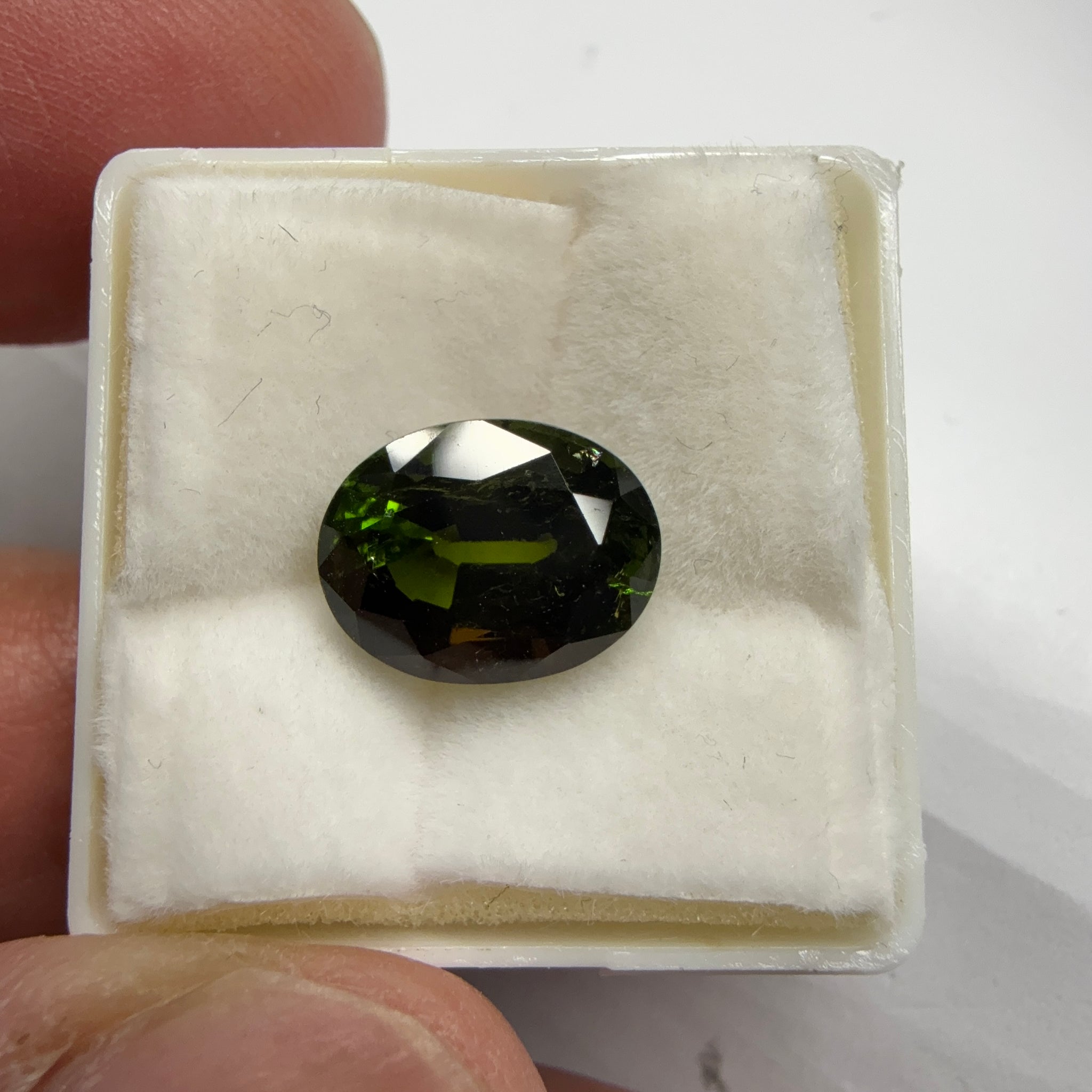 Chrome Tourmaline, 3.81ct, Tanzania, Untreated Unheated, native cut, a little too dark, see pictures, slight inclusions and slight scratches, but priced well if you can use it, photos in different lights as usual.