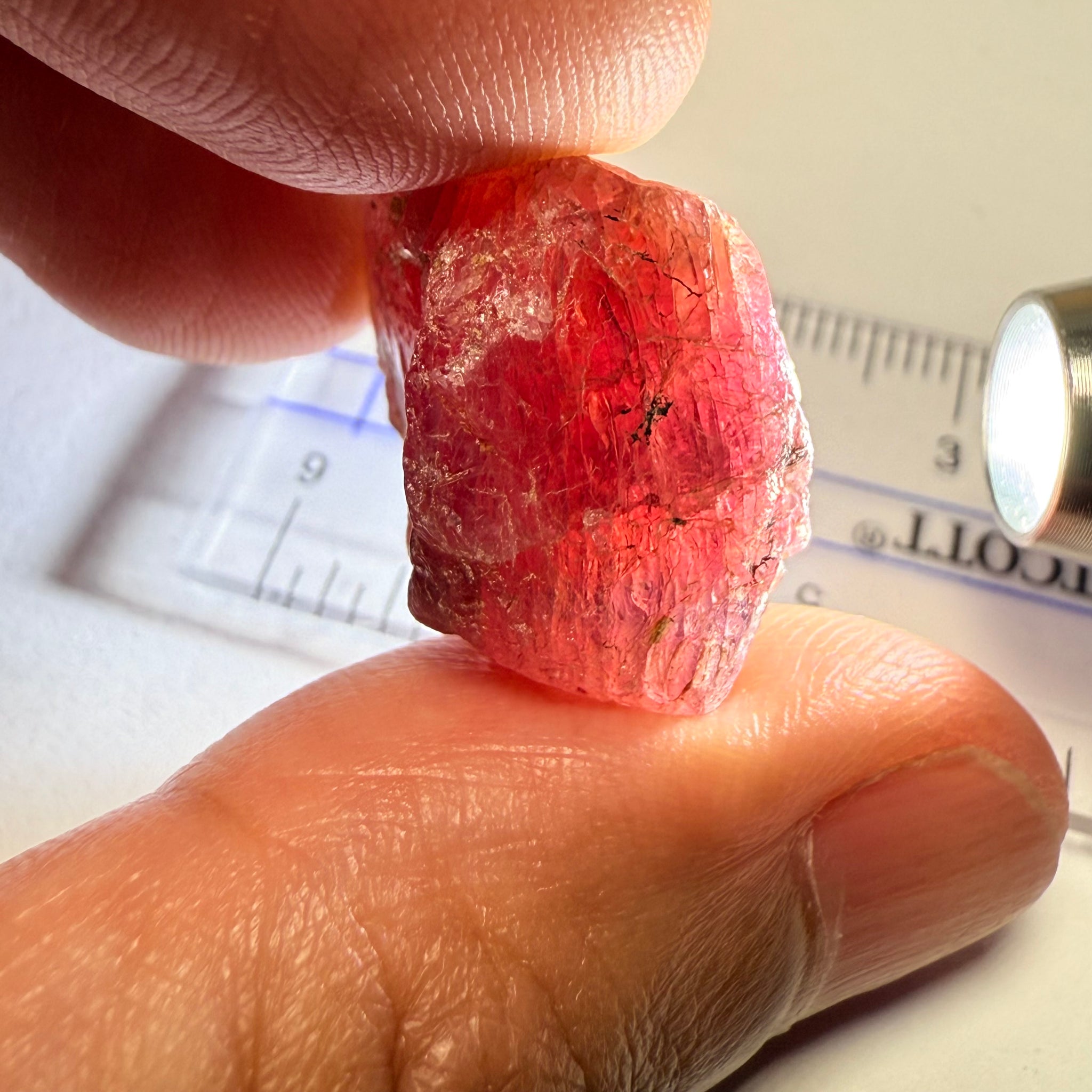 Ruby/Sapphire Crystal, Untreated Unheated, Tanzania, a dab of oil will remove the white dryness on the skin, Translucent, 63.88ct
