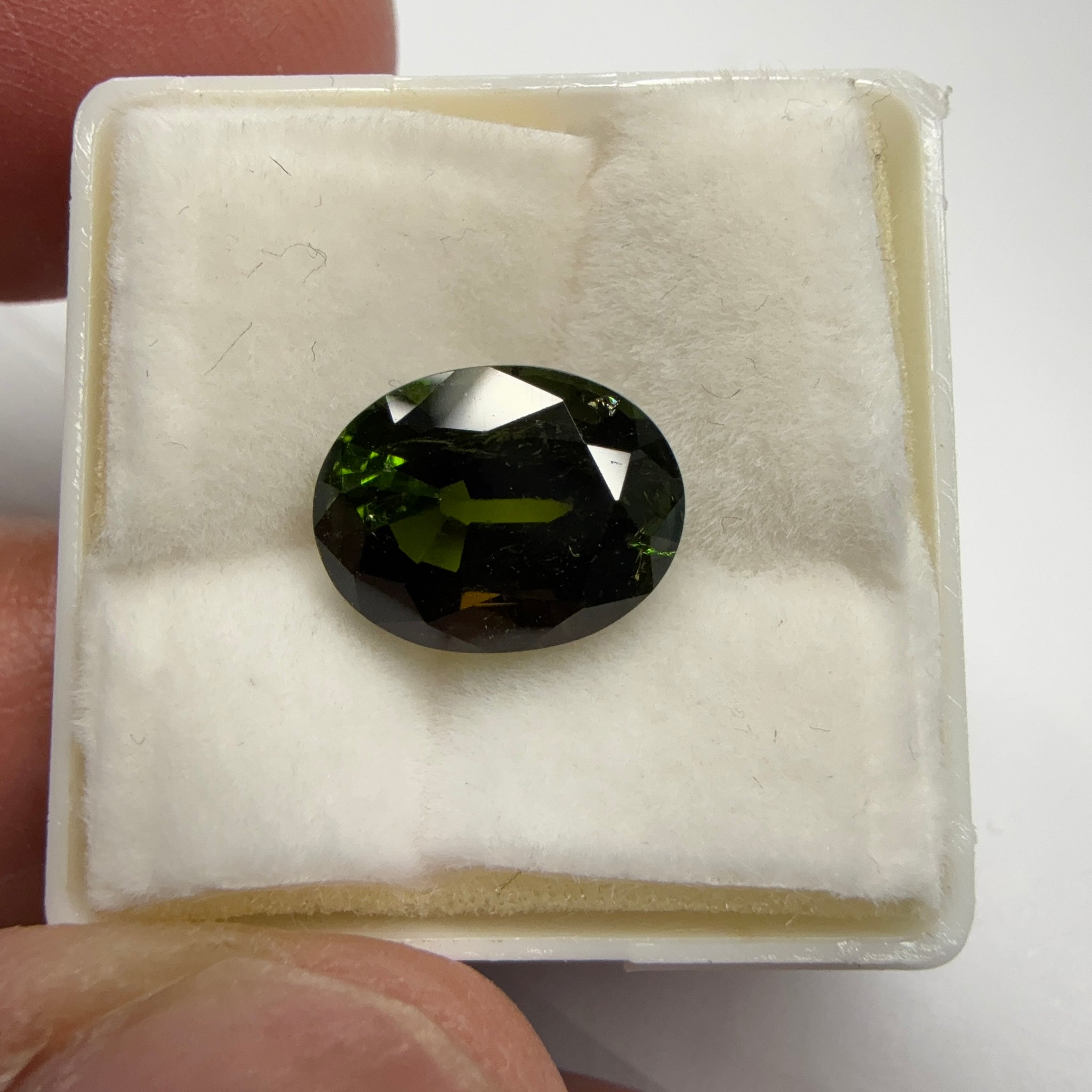 Chrome Tourmaline, 3.81ct, Tanzania, Untreated Unheated, native cut, a little too dark, see pictures, slight inclusions and slight scratches, but priced well if you can use it, photos in different lights as usual.