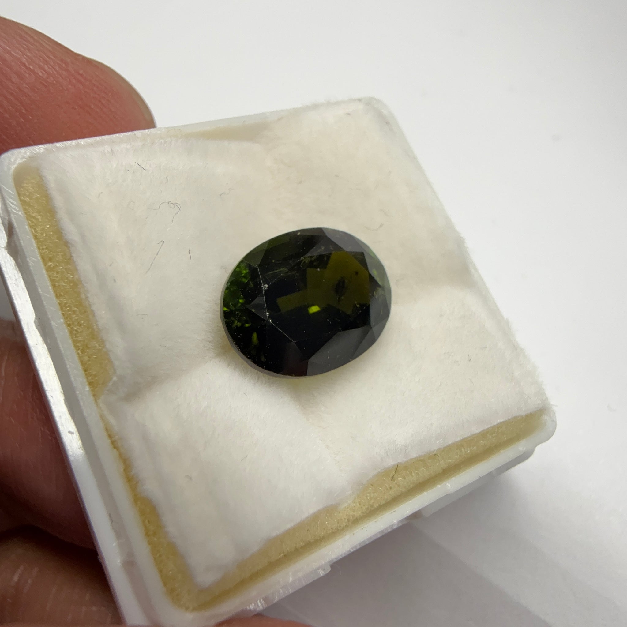 Chrome Tourmaline, 3.81ct, Tanzania, Untreated Unheated, native cut, a little too dark, see pictures, slight inclusions and slight scratches, but priced well if you can use it, photos in different lights as usual.