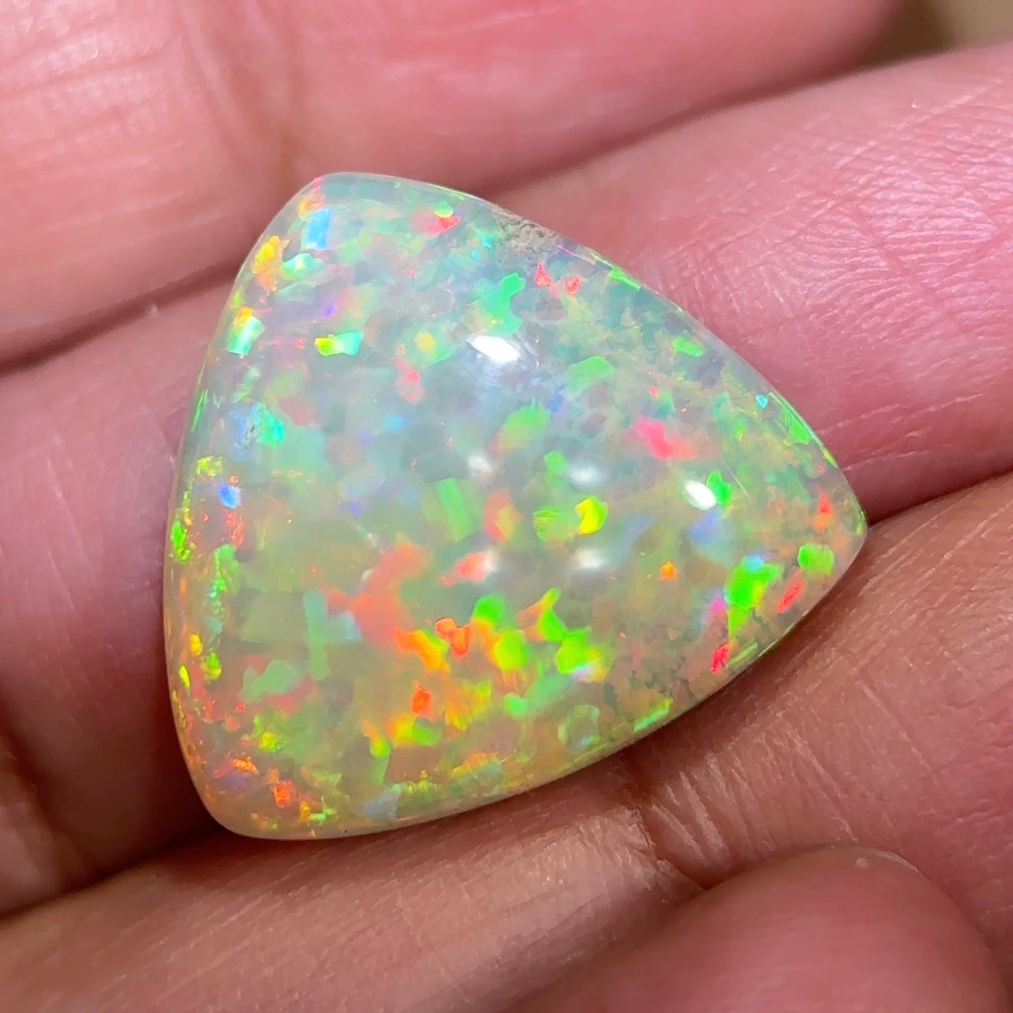 16.49ct Extremely Vivid Honeycomb Pattern Ethiopian Welo Opal, Untreated Unheated, very rare vividness and colour pattern balance, high end stone, see videos, taken in different lights