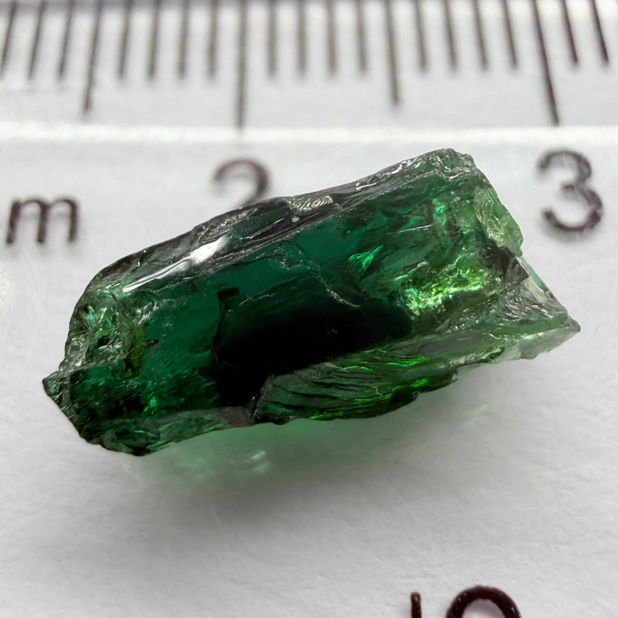 Tanzanite / Zoisite Crystal Specimen, 3.41ct, Merelani, Tanzania. Unheated Unheated, faceting portion in the center, major crack on the side circled in next pic