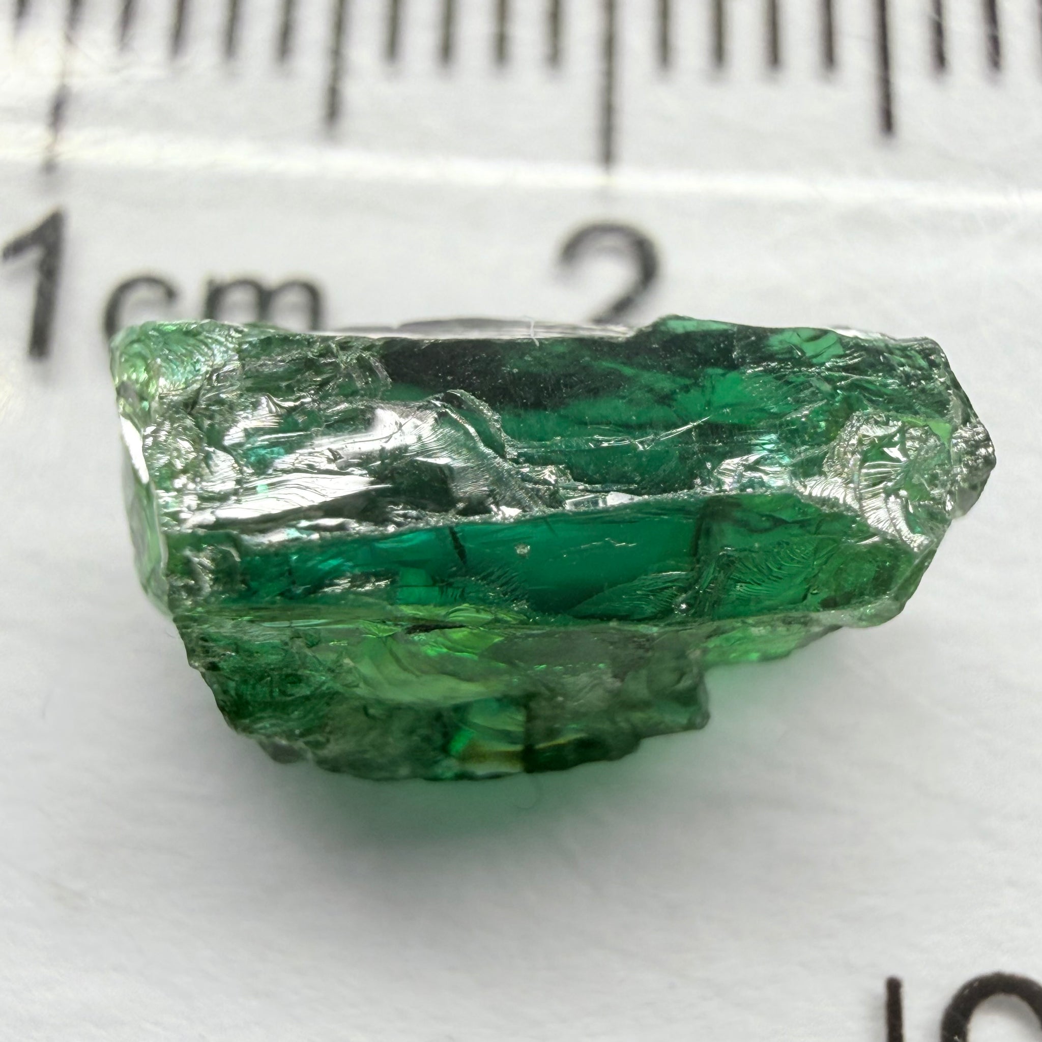Tanzanite / Zoisite Crystal Specimen, 3.41ct, Merelani, Tanzania. Unheated Unheated, faceting portion in the center, major crack on the side circled in next pic