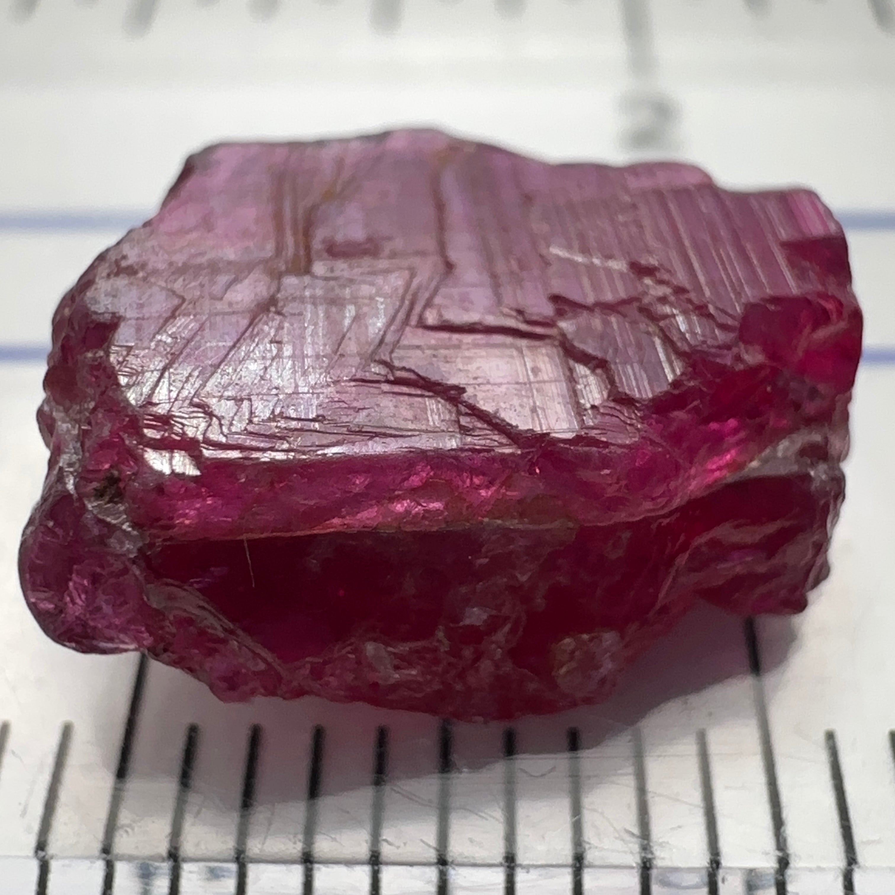 6.86ct Ruby Crystal, Longido, Tanzania, Untreated Unheated, 13.8 x 10.1 x 4.6mm