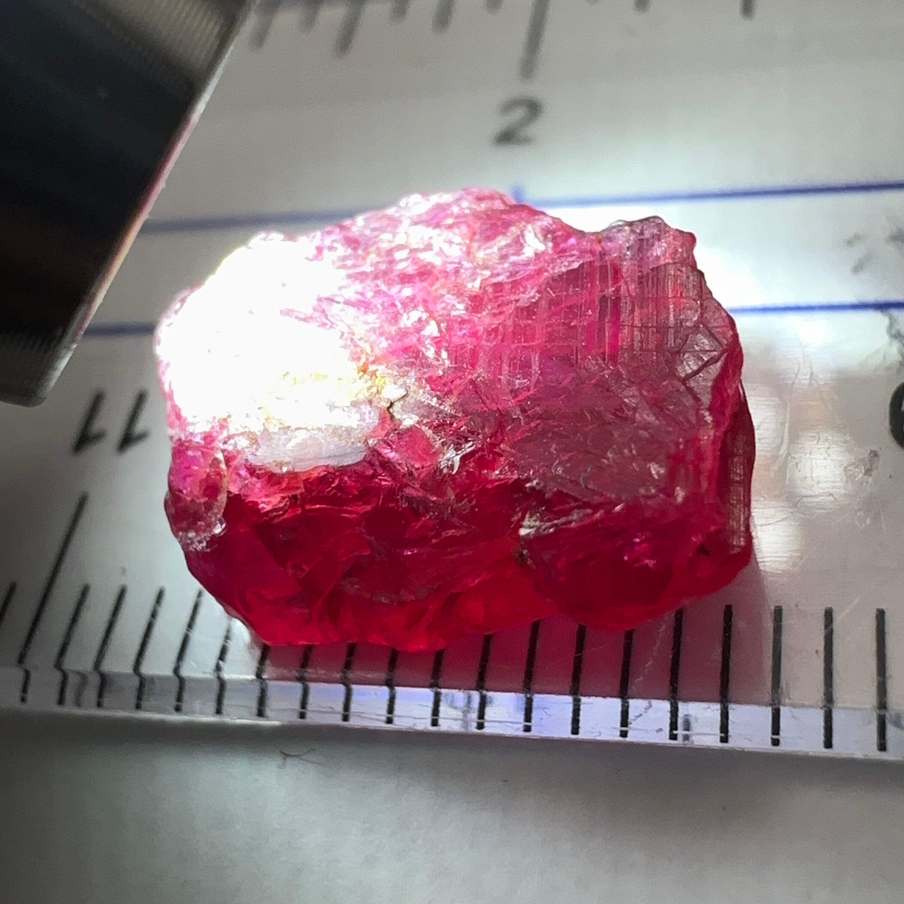 6.86ct Ruby Crystal, Longido, Tanzania, Untreated Unheated, 13.8 x 10.1 x 4.6mm