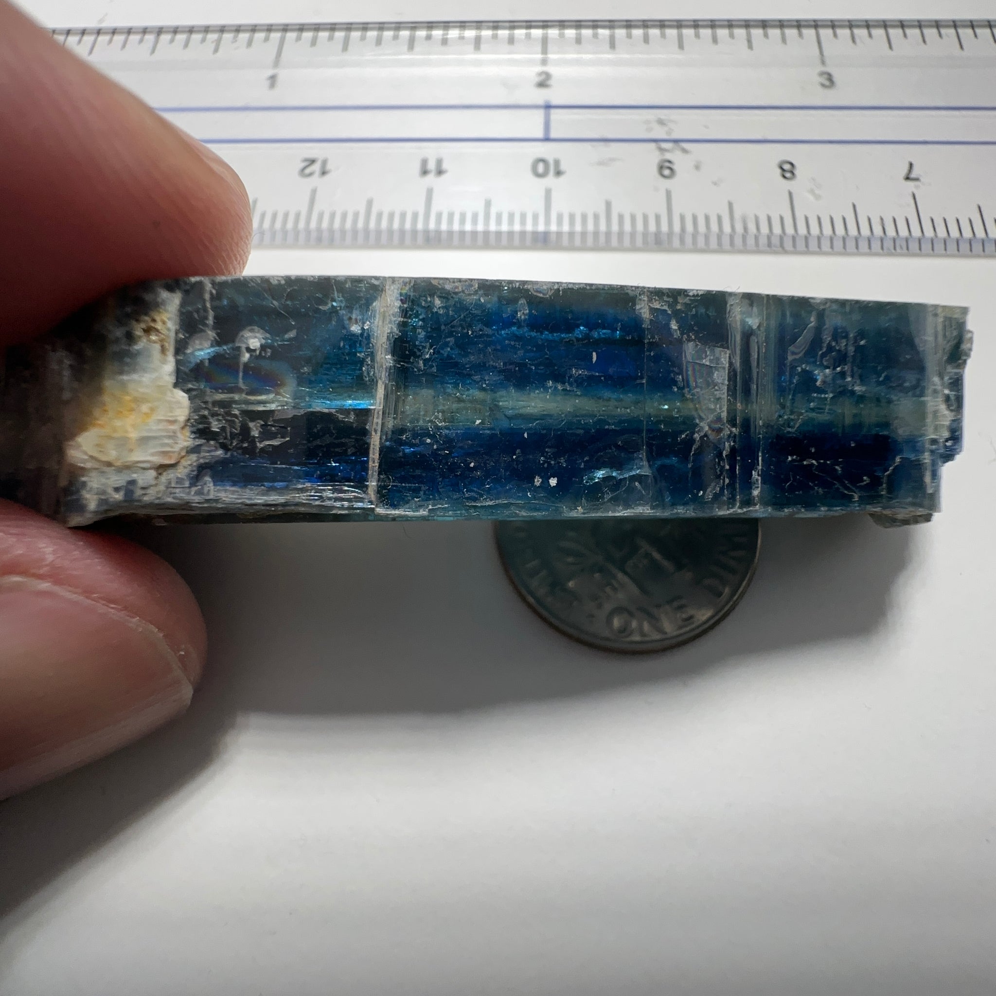 Blue Kyanite Crystal, 137.45ct, Kenya, Untreated Unheated, naturally curved