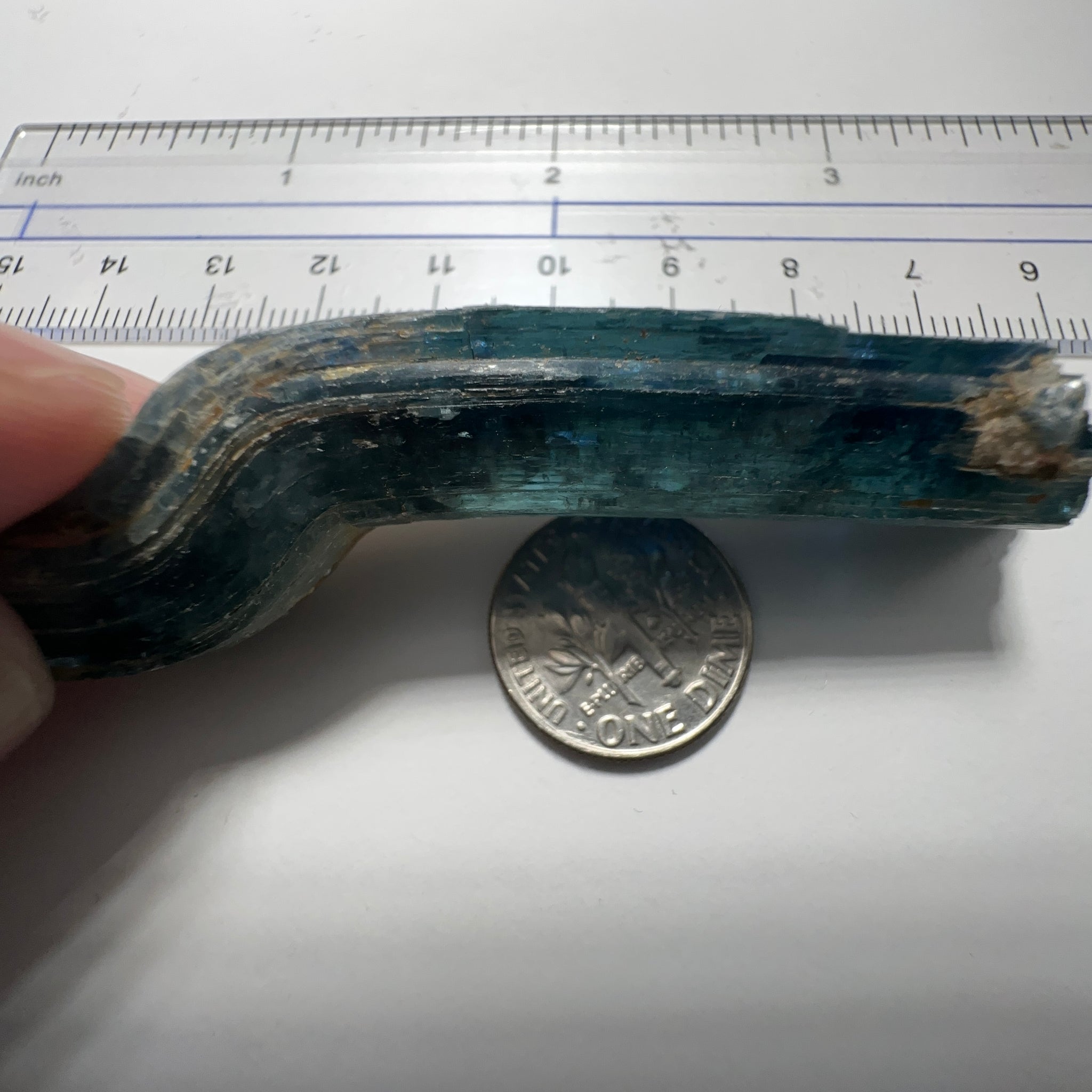 Blue Kyanite Crystal, 137.45ct, Kenya, Untreated Unheated, naturally curved