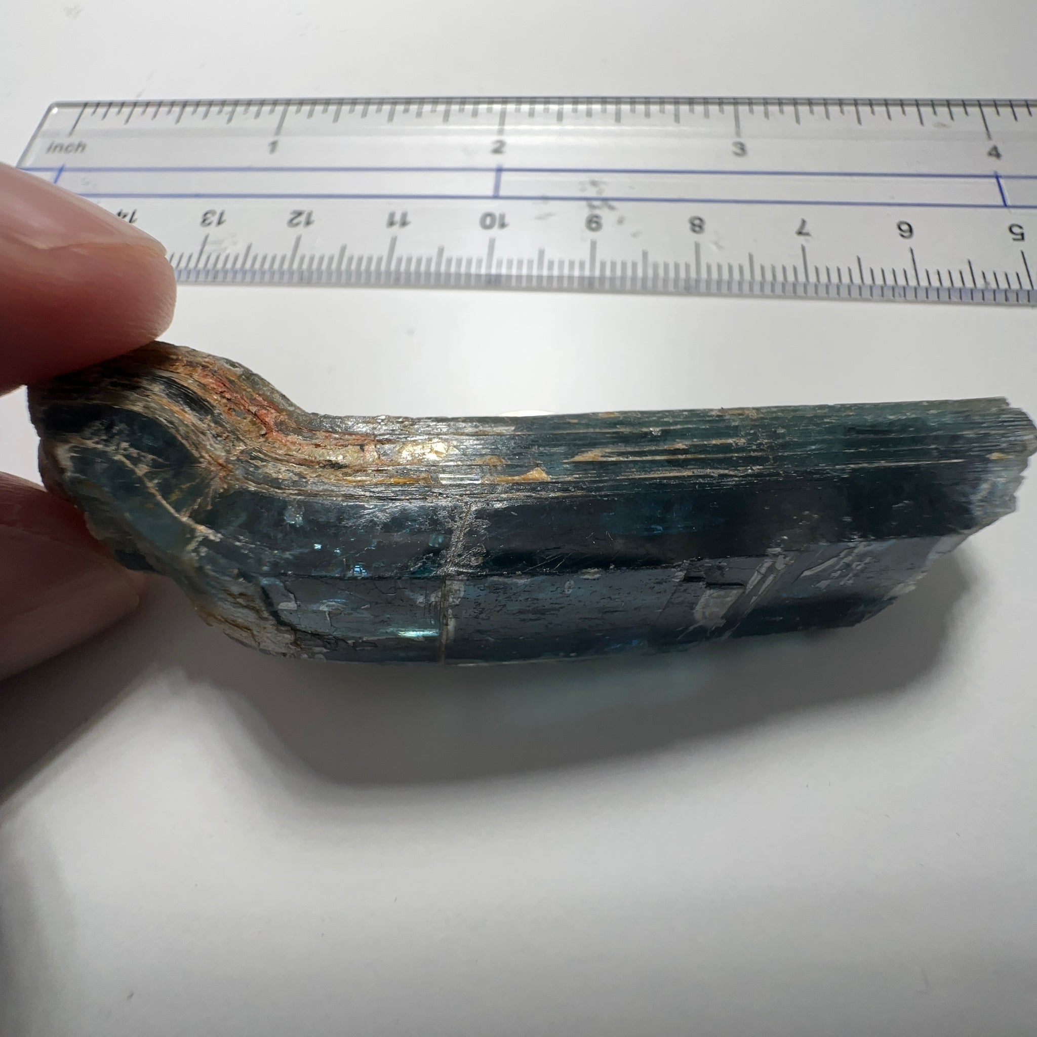 Blue Kyanite Crystal, 137.45ct, Kenya, Untreated Unheated, naturally curved