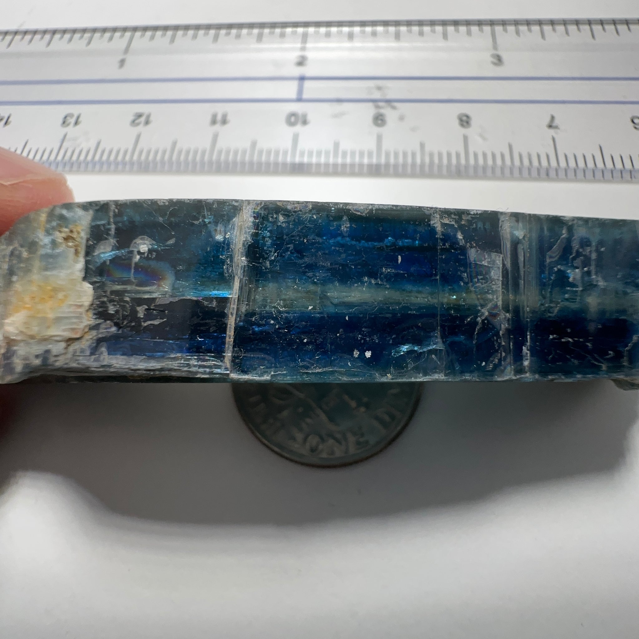 Blue Kyanite Crystal, 137.45ct, Kenya, Untreated Unheated, naturally curved