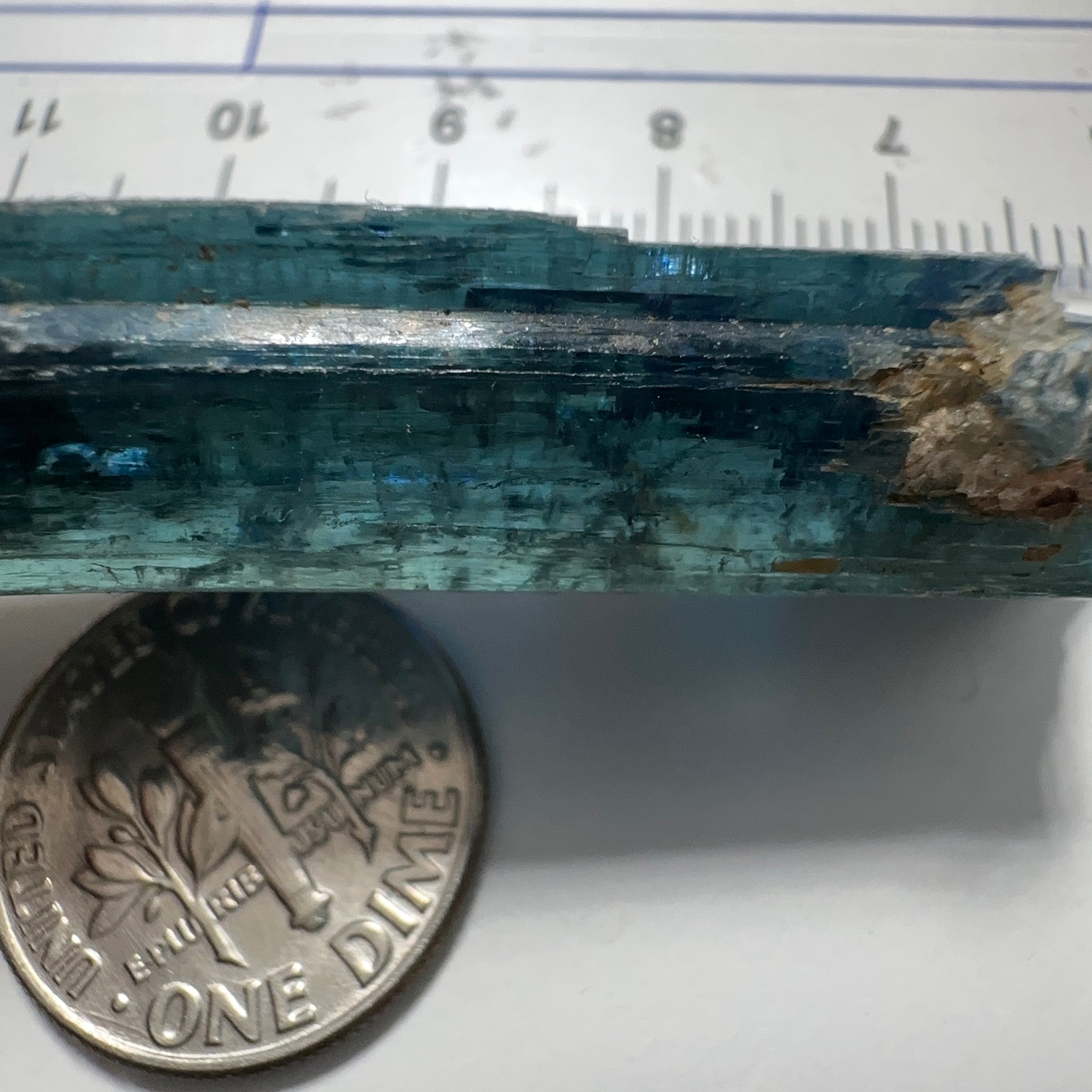Blue Kyanite Crystal, 137.45ct, Kenya, Untreated Unheated, naturally curved