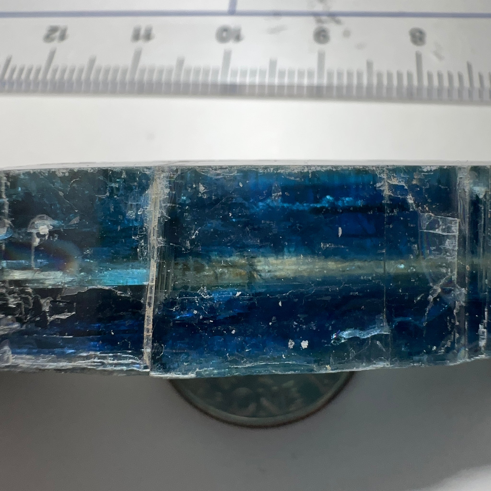 Blue Kyanite Crystal, 137.45ct, Kenya, Untreated Unheated, naturally curved