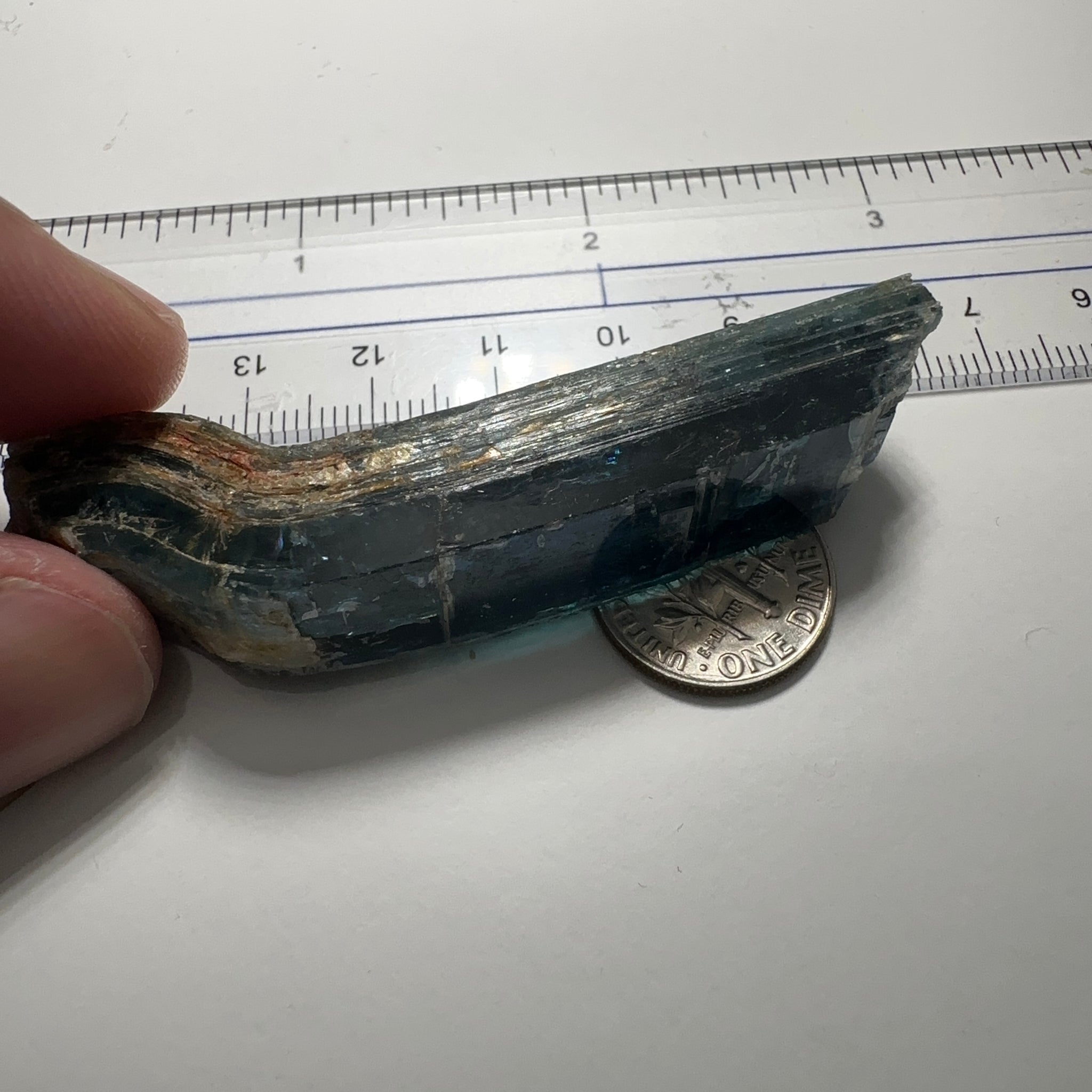 Blue Kyanite Crystal, 137.45ct, Kenya, Untreated Unheated, naturally curved