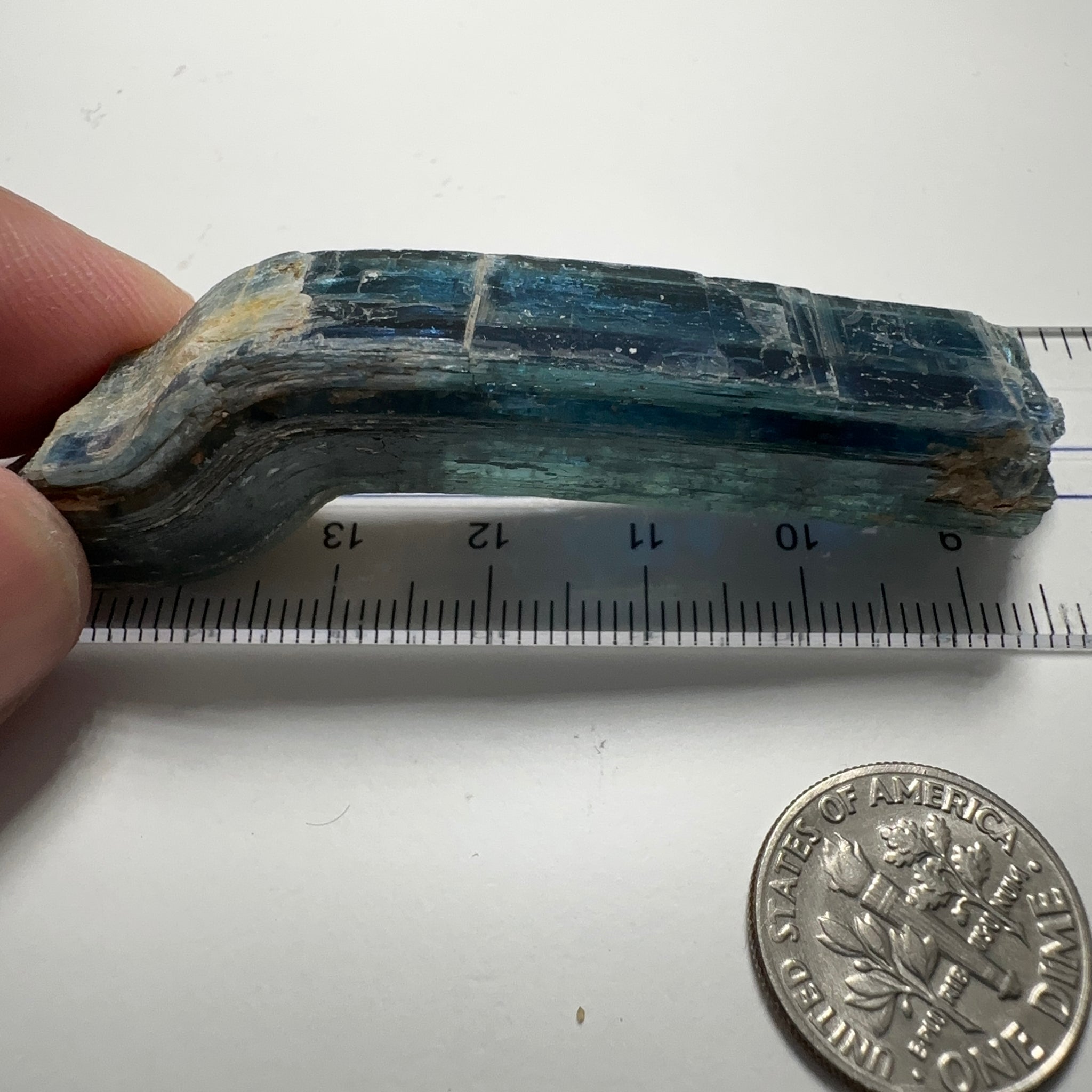 Blue Kyanite Crystal, 137.45ct, Kenya, Untreated Unheated, naturally curved