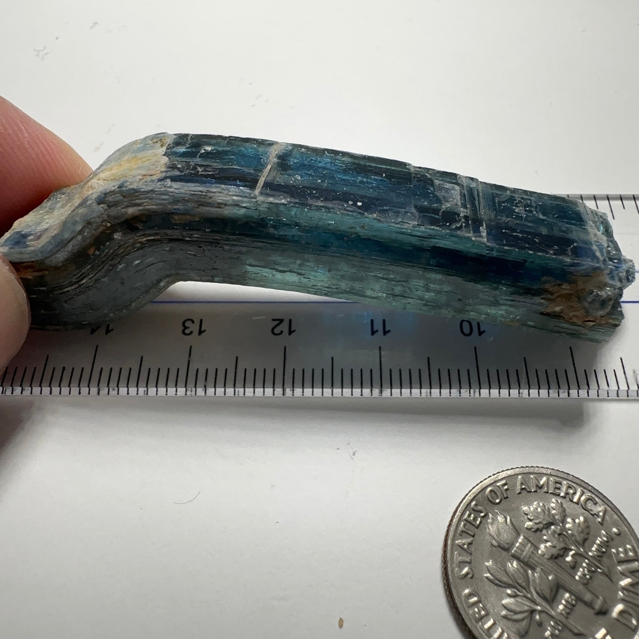 Blue Kyanite Crystal, 137.45ct, Kenya, Untreated Unheated, naturally curved