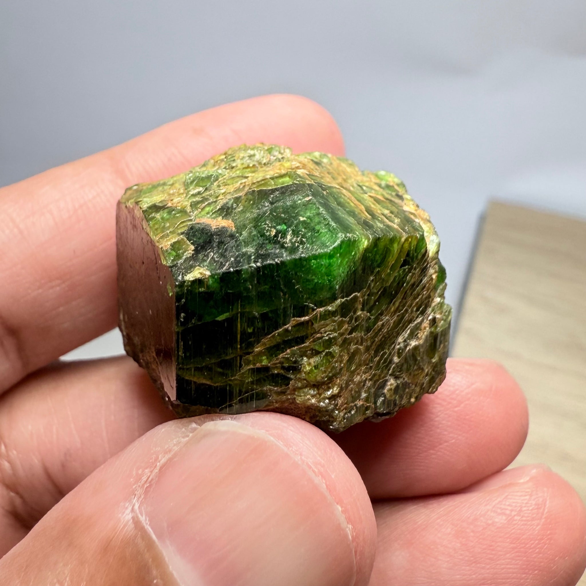 Chrome Tourmaline Crystal, Commander Mine, Tanzania, 196.50ct / 39.60gm Untreated Unheated
