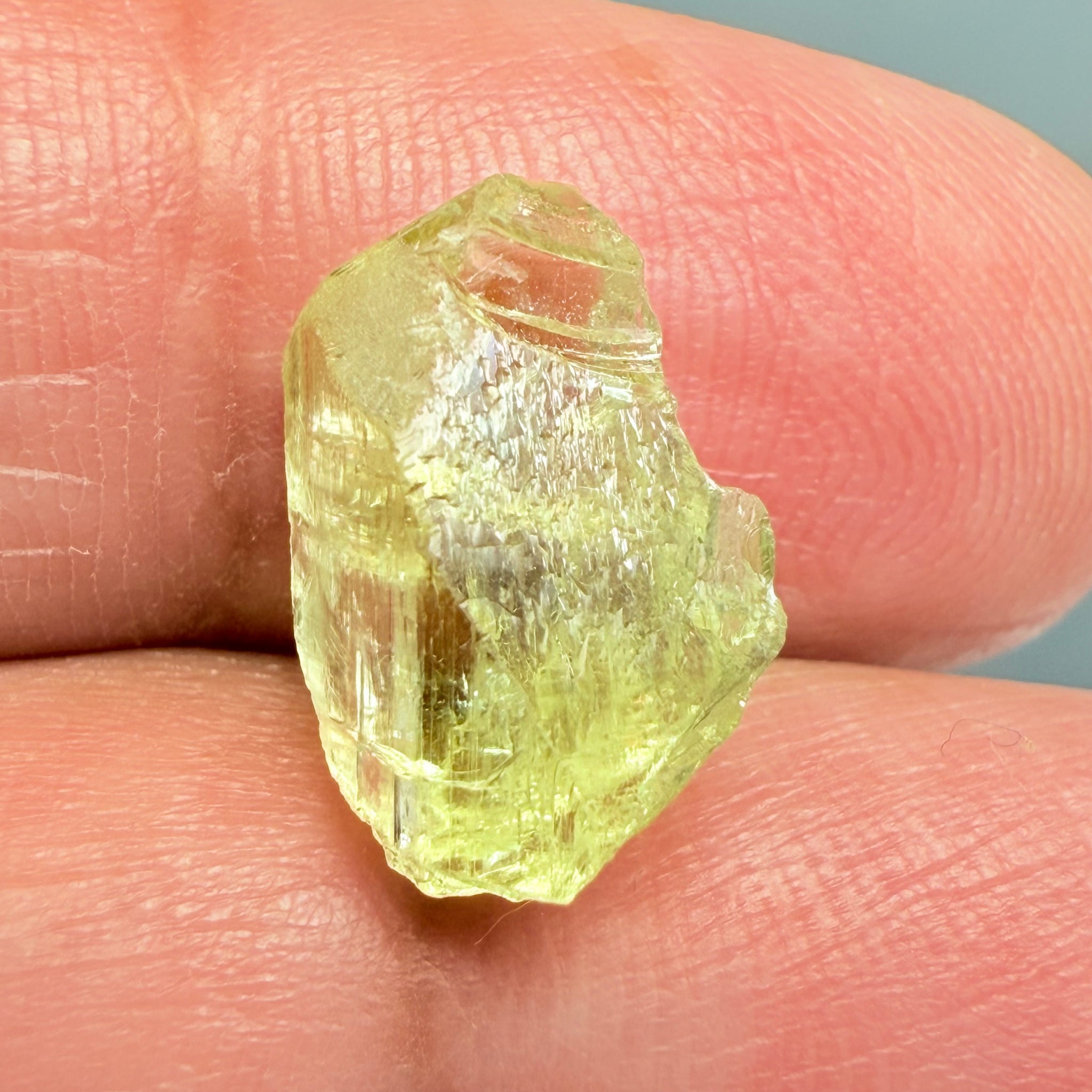 Yellow Tanzanite Crystal, 7.34ct, Tanzania, Unheated Unheated, you can facet it with inclusions, see the video