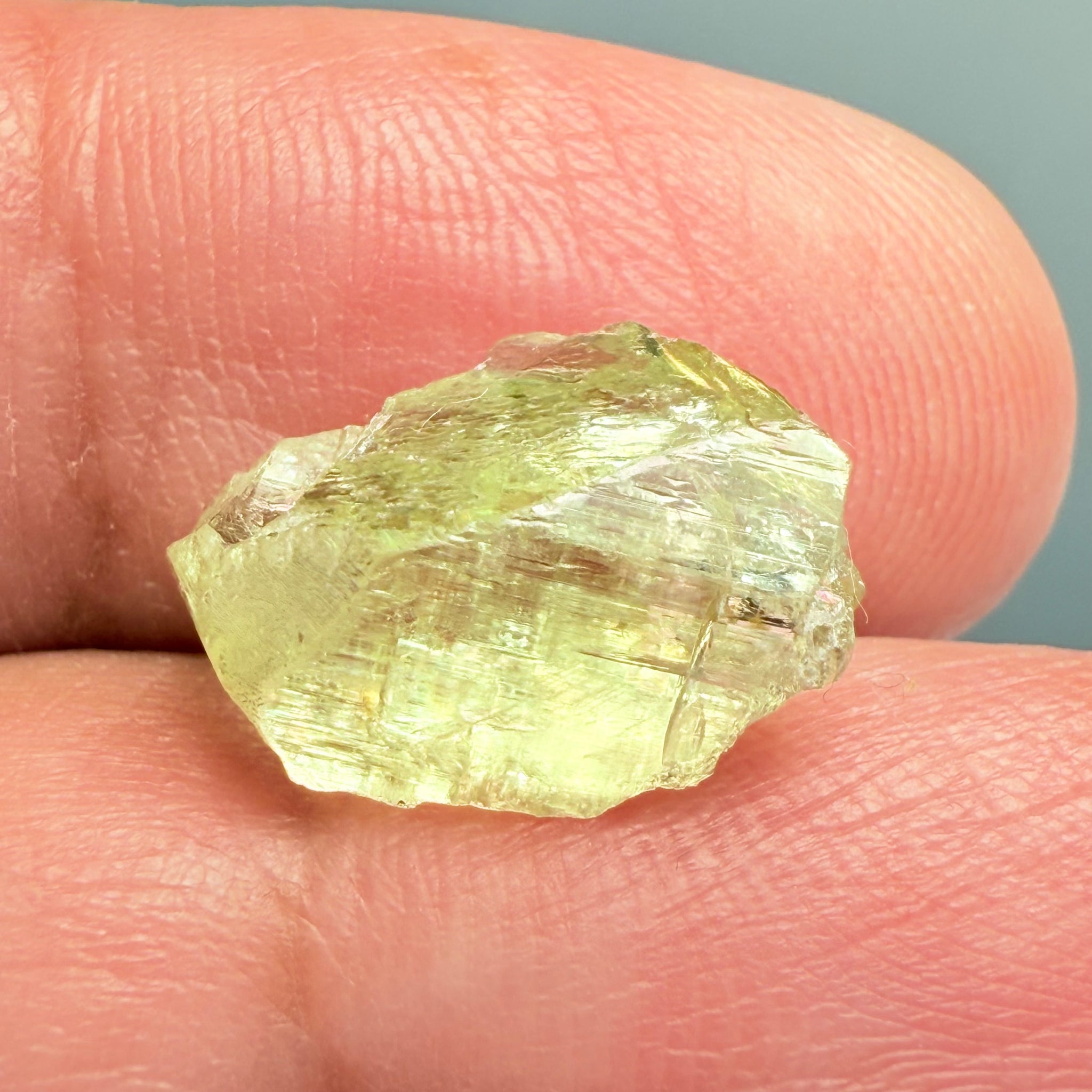 Yellow Tanzanite Crystal, 7.34ct, Tanzania, Unheated Unheated, you can facet it with inclusions, see the video