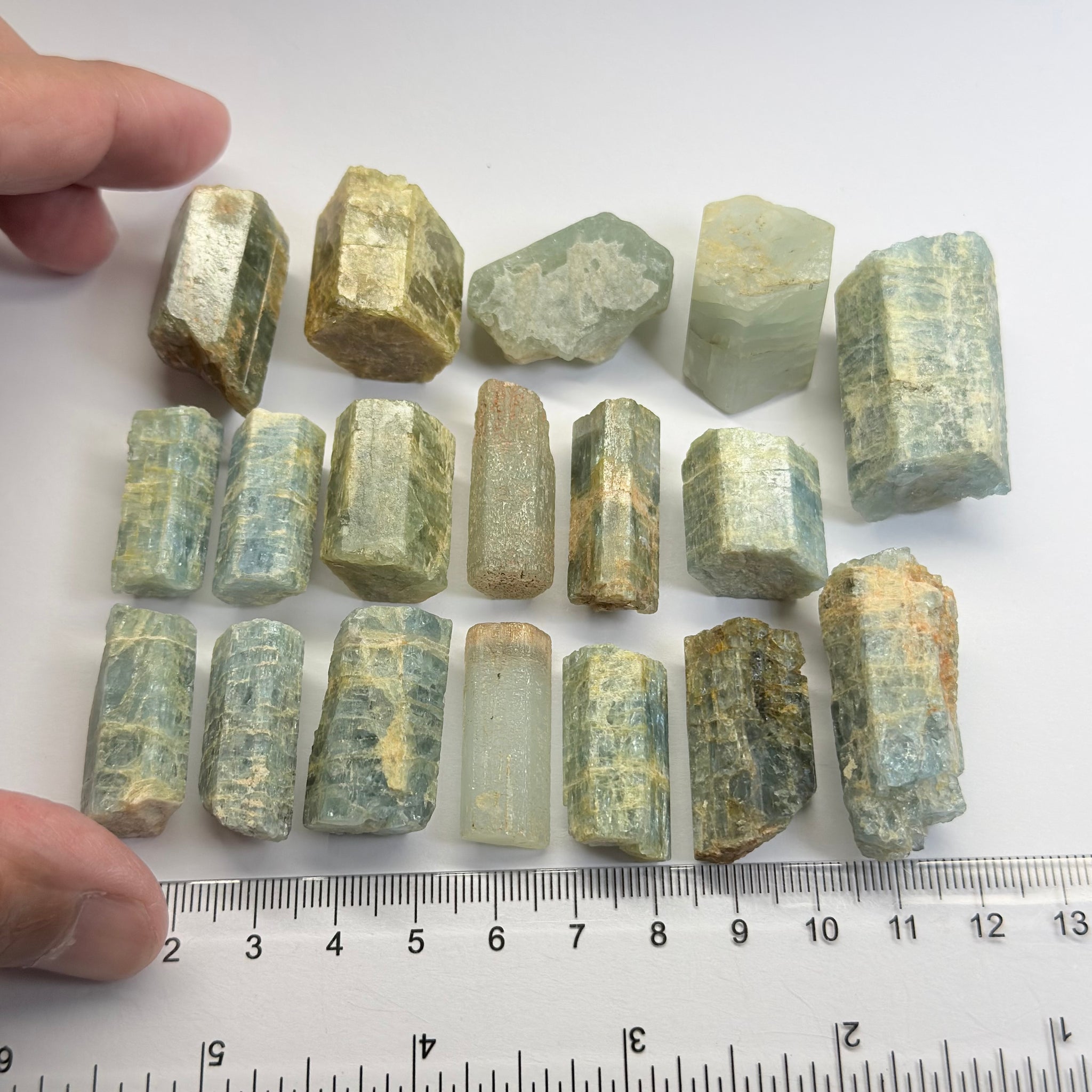 Aquamarine Crystal Specimen Lot, 188.10gm, Songea, Tanzania, Untreated Unheated, great for setting as pendants with a gold or silver cap