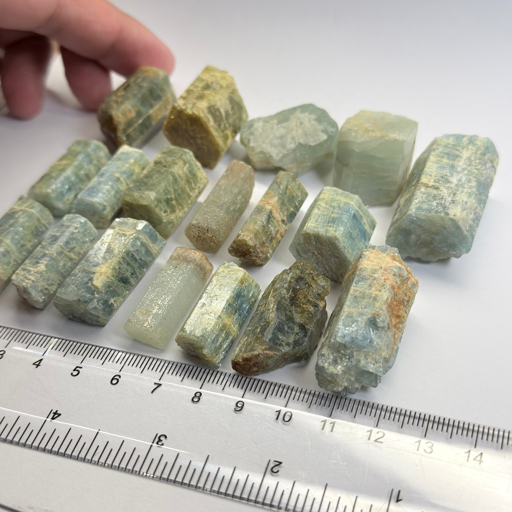 Aquamarine Crystal Specimen Lot, 188.10gm, Songea, Tanzania, Untreated Unheated, great for setting as pendants with a gold or silver cap