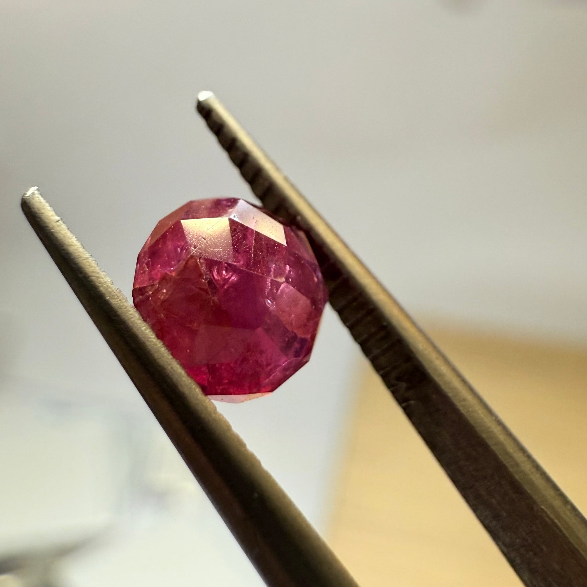 Ruby 1.14ct, Tanzania, Untreated Unheated. Native cut, can be used upside down as a rose cut too, see pictures