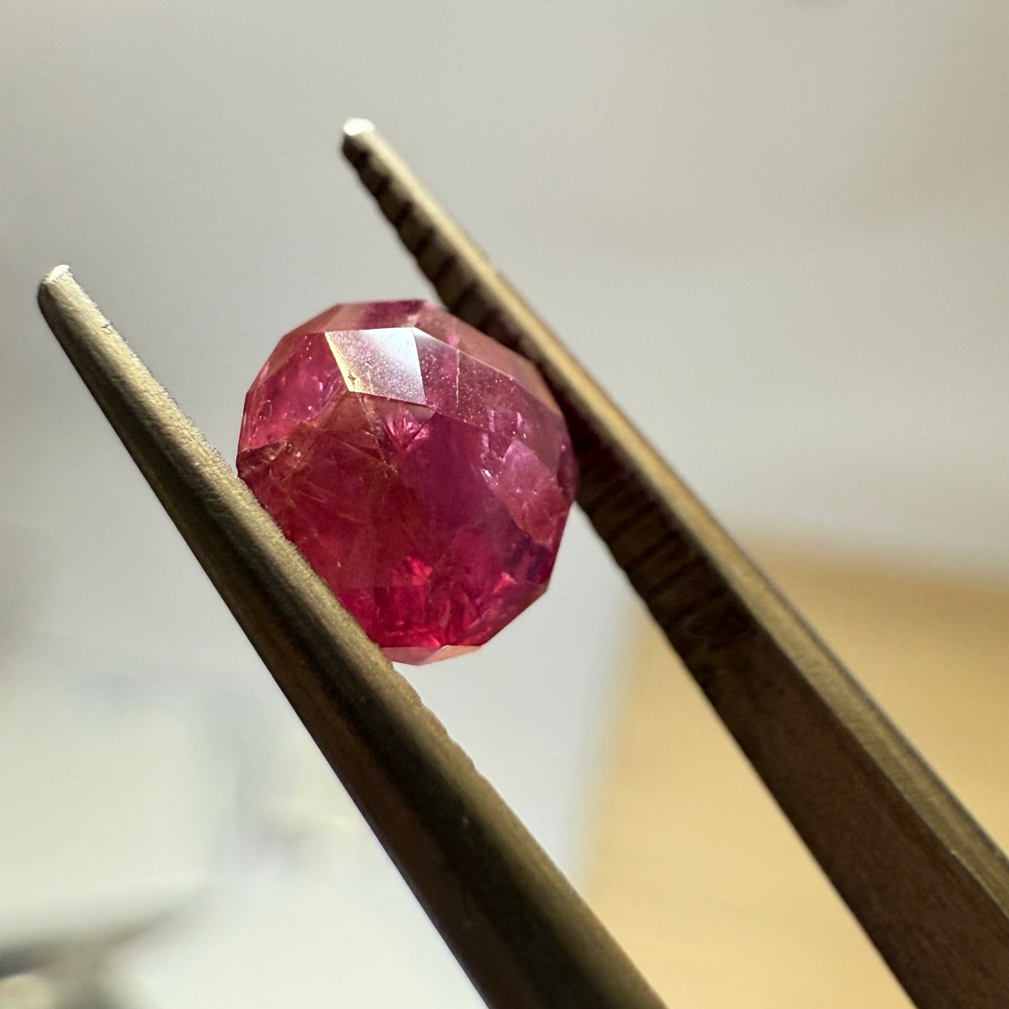Ruby 1.14ct, Tanzania, Untreated Unheated. Native cut, can be used upside down as a rose cut too, see pictures