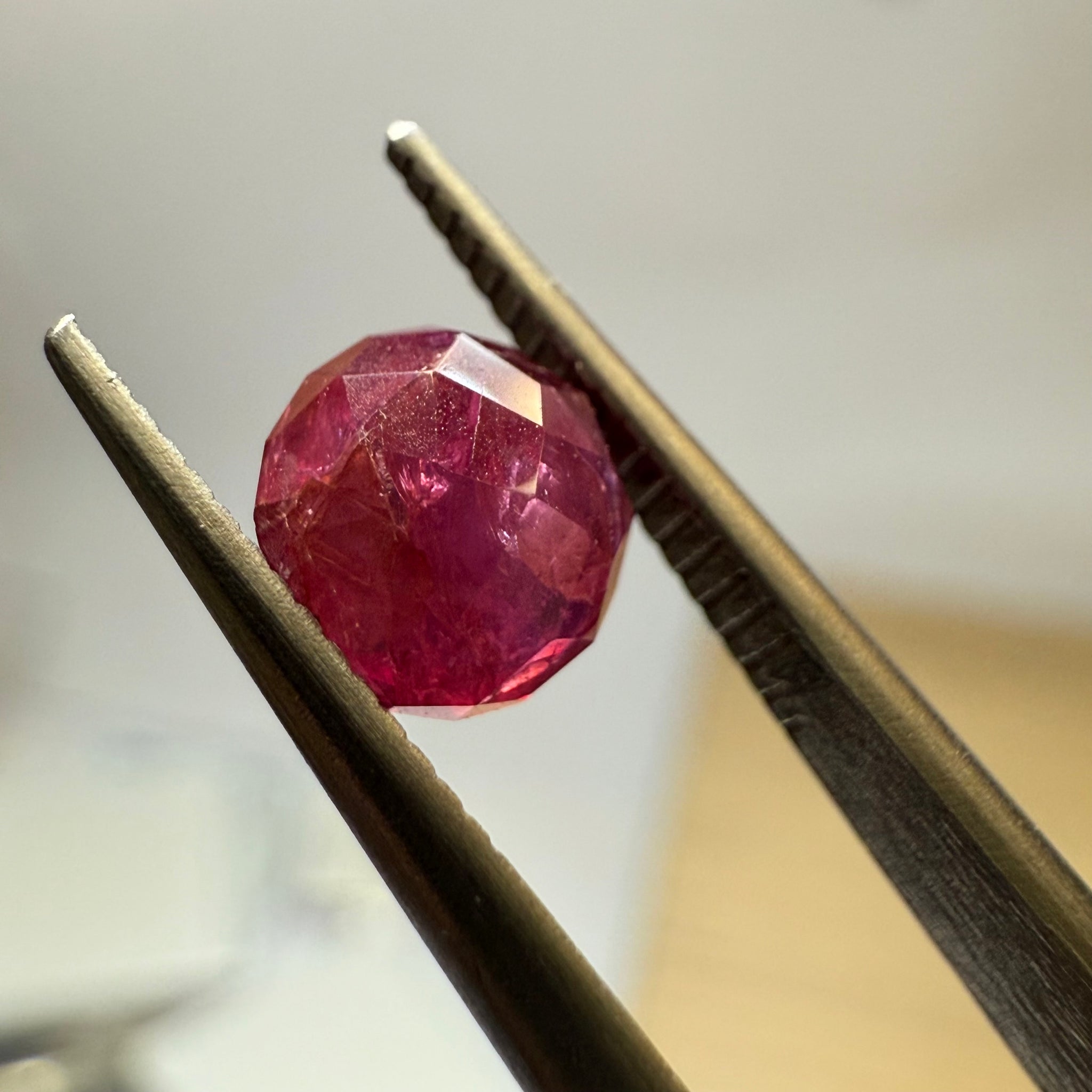 Ruby 1.14ct, Tanzania, Untreated Unheated. Native cut, can be used upside down as a rose cut too, see pictures
