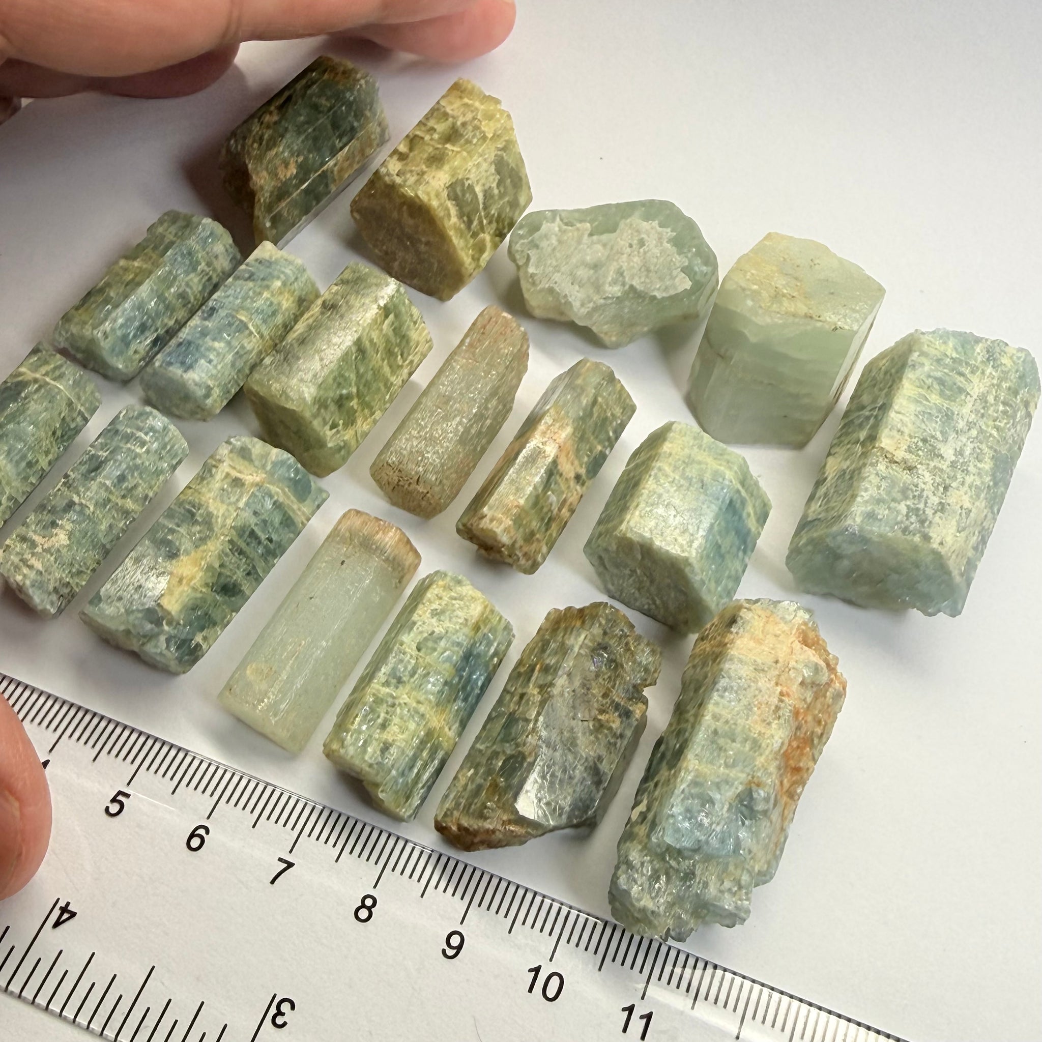 Aquamarine Crystal Specimen Lot, 188.10gm, Songea, Tanzania, Untreated Unheated, great for setting as pendants with a gold or silver cap