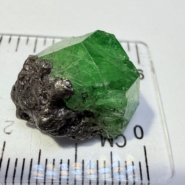Tsavorite Garnet Crystal on matrix, 18.36ct, Merelani, Tanzania, Untreated Unheated