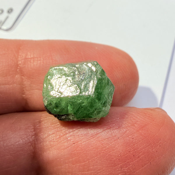 Tsavorite Garnet Crystal, 12.29ct, Merelani, Tanzania, Untreated Unheated