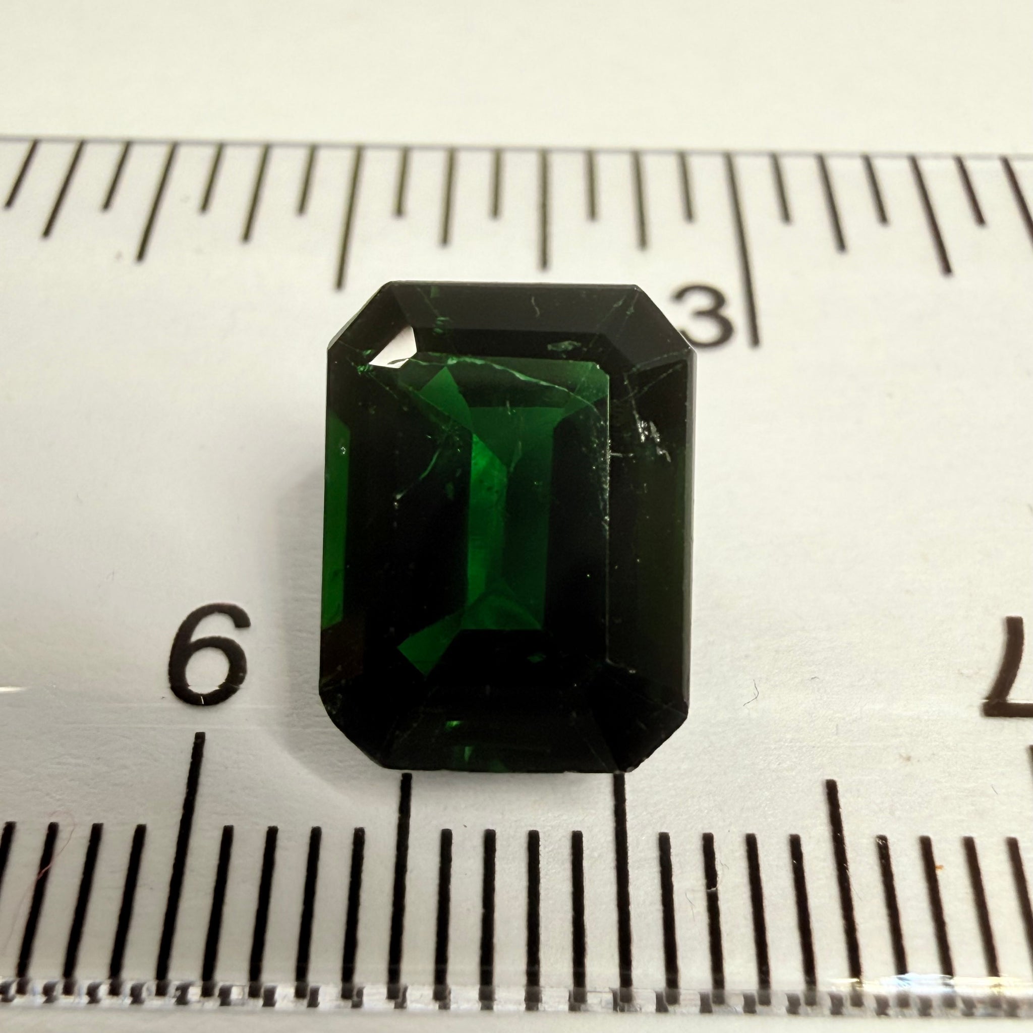 Chrome Tourmaline, 3.77ct, Tanzania, Untreated Unheated, scratches on the polish, needs a re polish. Slightly included inside