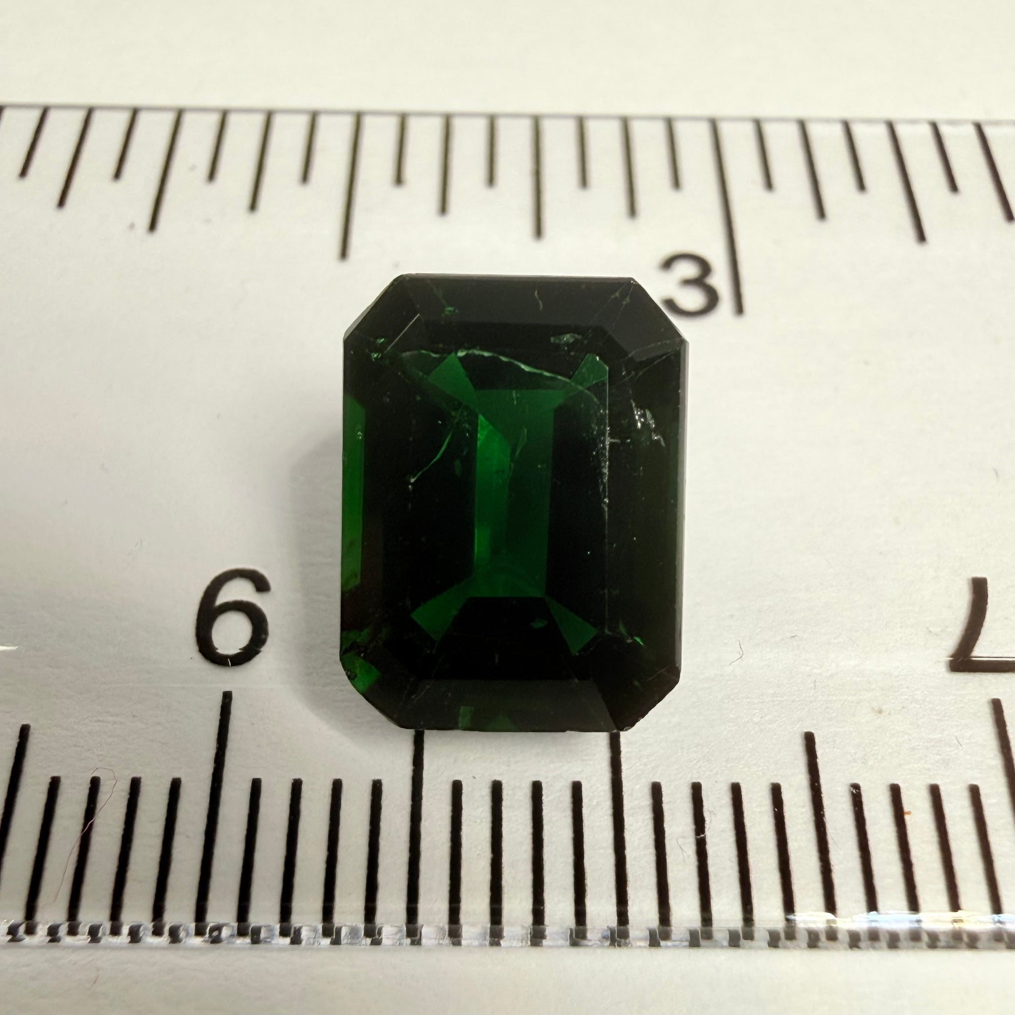 Chrome Tourmaline, 3.77ct, Tanzania, Untreated Unheated, scratches on the polish, needs a re polish. Slightly included inside