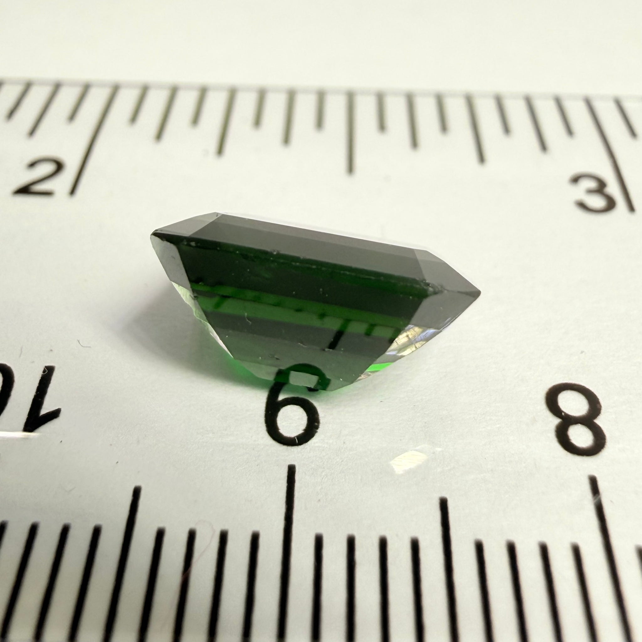 Chrome Tourmaline, 3.77ct, Tanzania, Untreated Unheated, scratches on the polish, needs a re polish. Slightly included inside