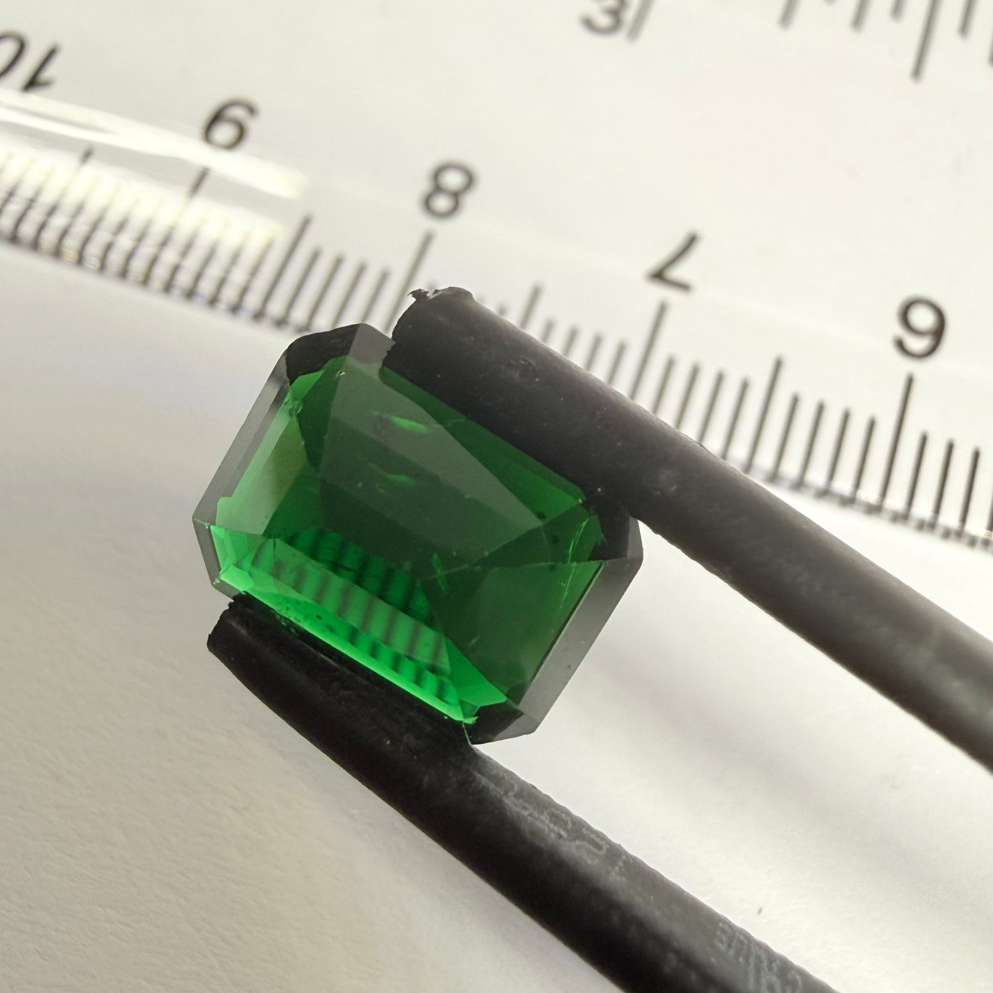 Chrome Tourmaline, 3.77ct, Tanzania, Untreated Unheated, scratches on the polish, needs a re polish. Slightly included inside