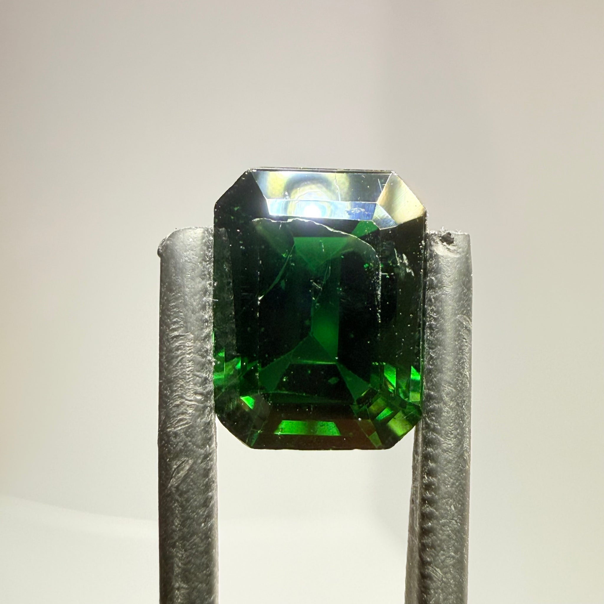 Chrome Tourmaline, 3.77ct, Tanzania, Untreated Unheated, scratches on the polish, needs a re polish. Slightly included inside