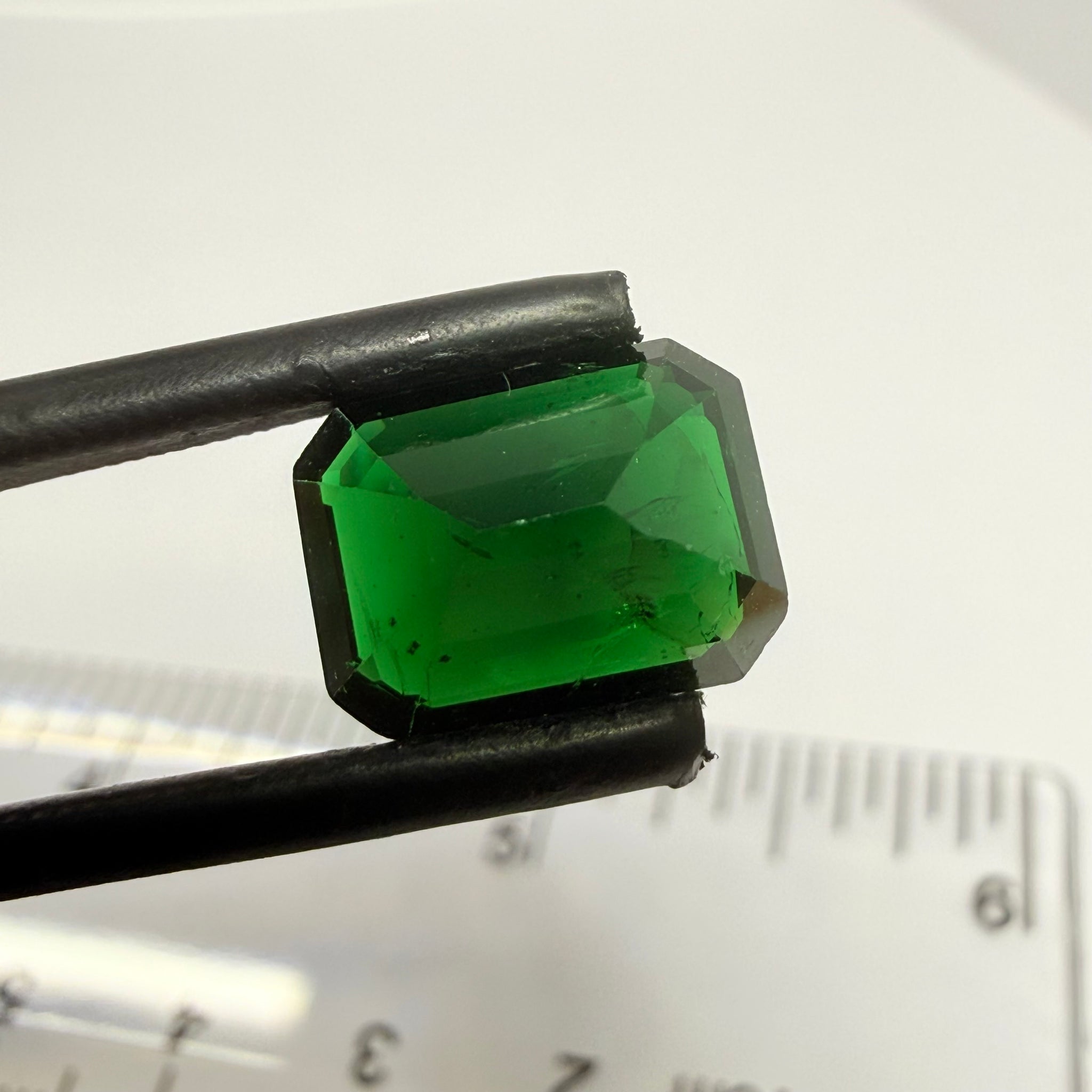 Chrome Tourmaline, 3.77ct, Tanzania, Untreated Unheated, scratches on the polish, needs a re polish. Slightly included inside