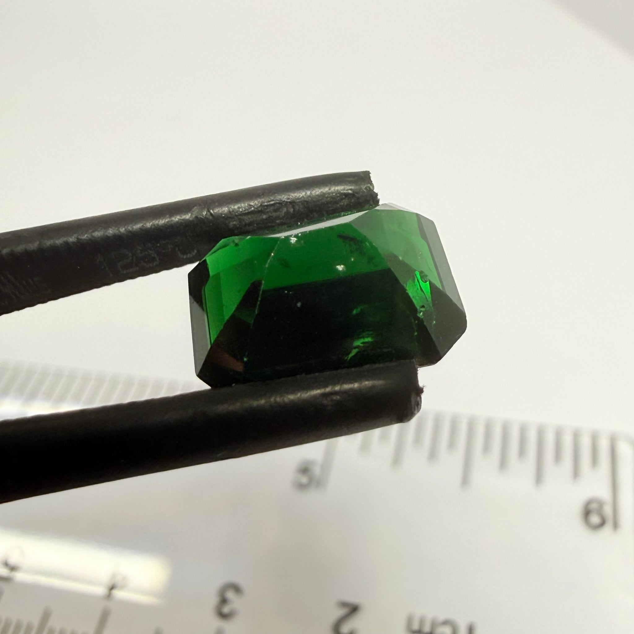 Chrome Tourmaline, 3.77ct, Tanzania, Untreated Unheated, scratches on the polish, needs a re polish. Slightly included inside