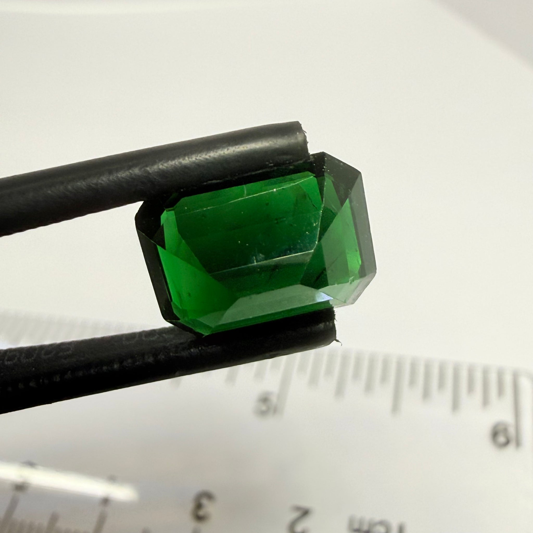 Chrome Tourmaline, 3.77ct, Tanzania, Untreated Unheated, scratches on the polish, needs a re polish. Slightly included inside