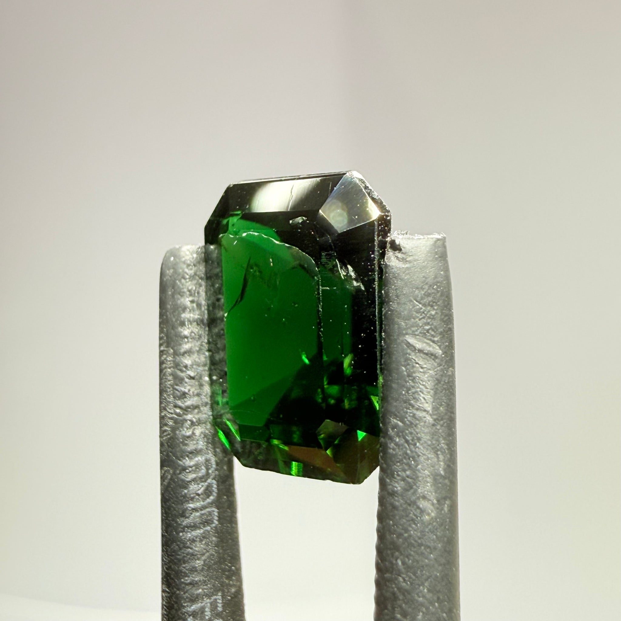 Chrome Tourmaline, 3.77ct, Tanzania, Untreated Unheated, scratches on the polish, needs a re polish. Slightly included inside