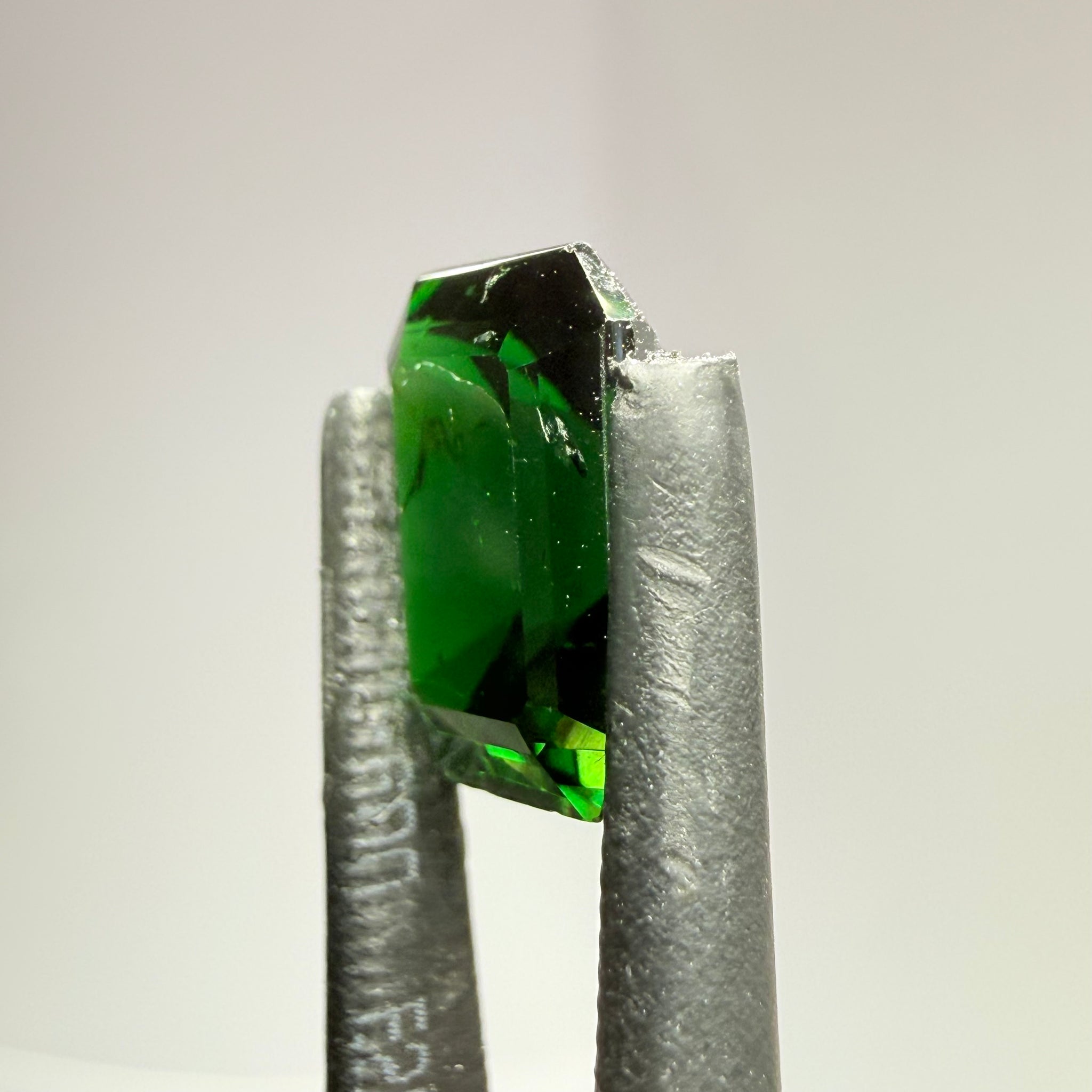 Chrome Tourmaline, 3.77ct, Tanzania, Untreated Unheated, scratches on the polish, needs a re polish. Slightly included inside