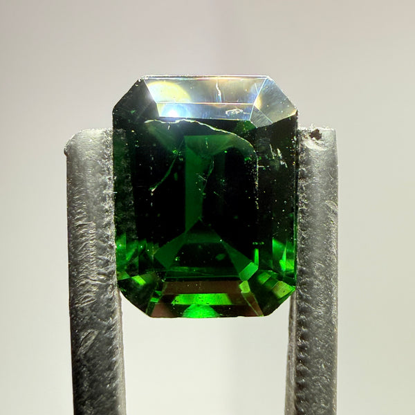 Chrome Tourmaline, 3.77ct, Tanzania, Untreated Unheated, scratches on the polish, needs a re polish. Slightly included inside