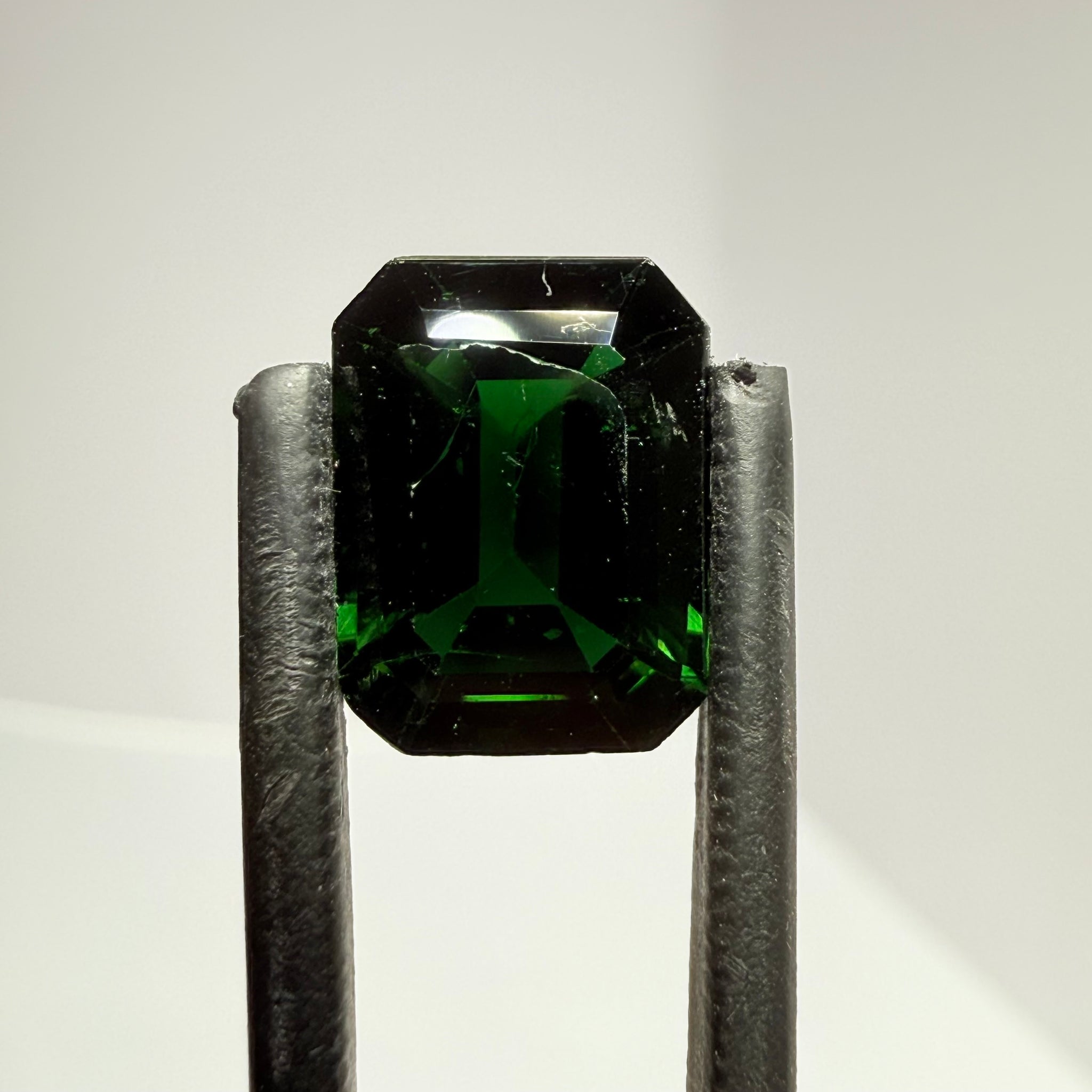 Chrome Tourmaline, 3.77ct, Tanzania, Untreated Unheated, scratches on the polish, needs a re polish. Slightly included inside