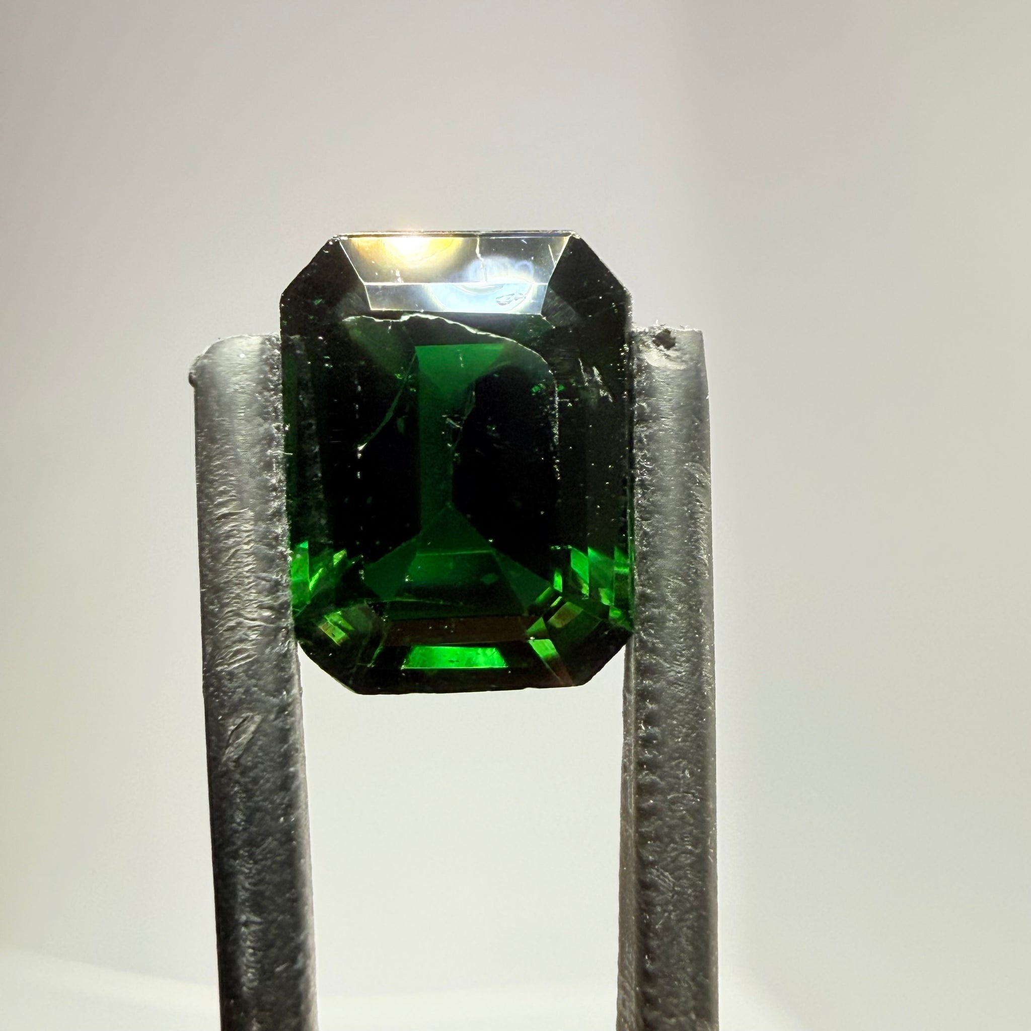 Chrome Tourmaline, 3.77ct, Tanzania, Untreated Unheated, scratches on the polish, needs a re polish. Slightly included inside